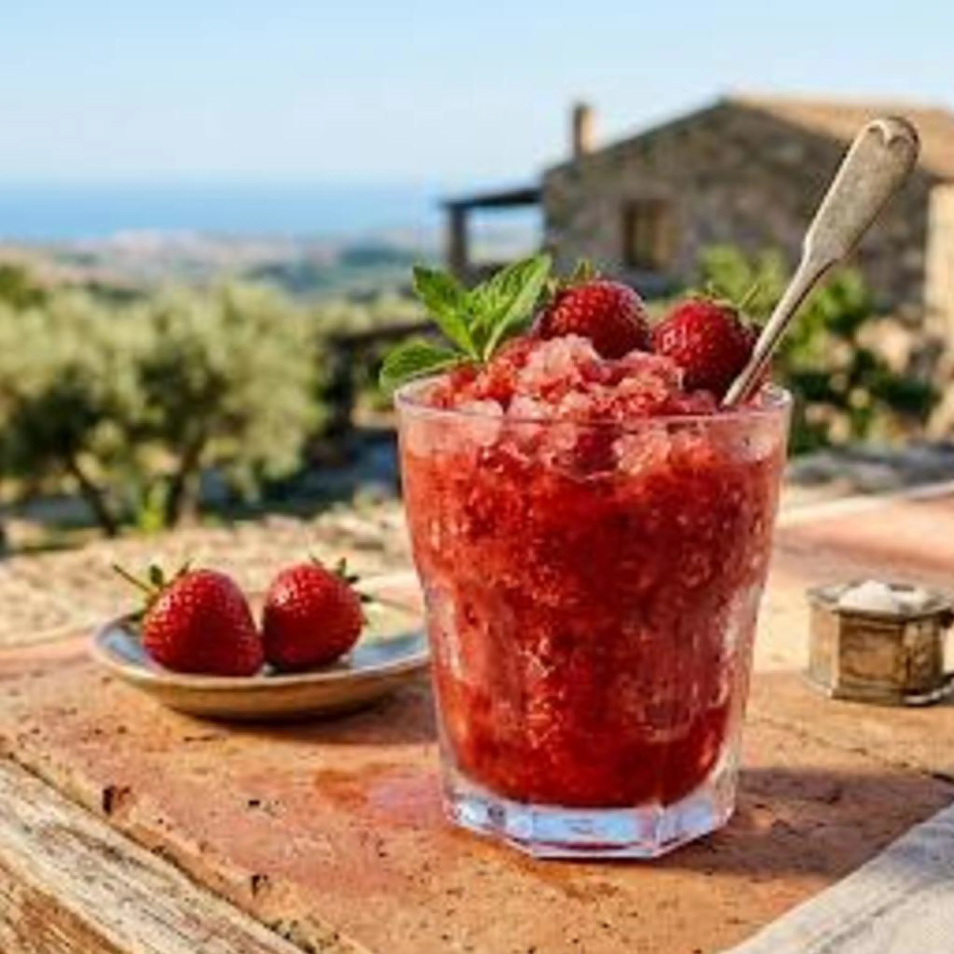 Granité aux fraises