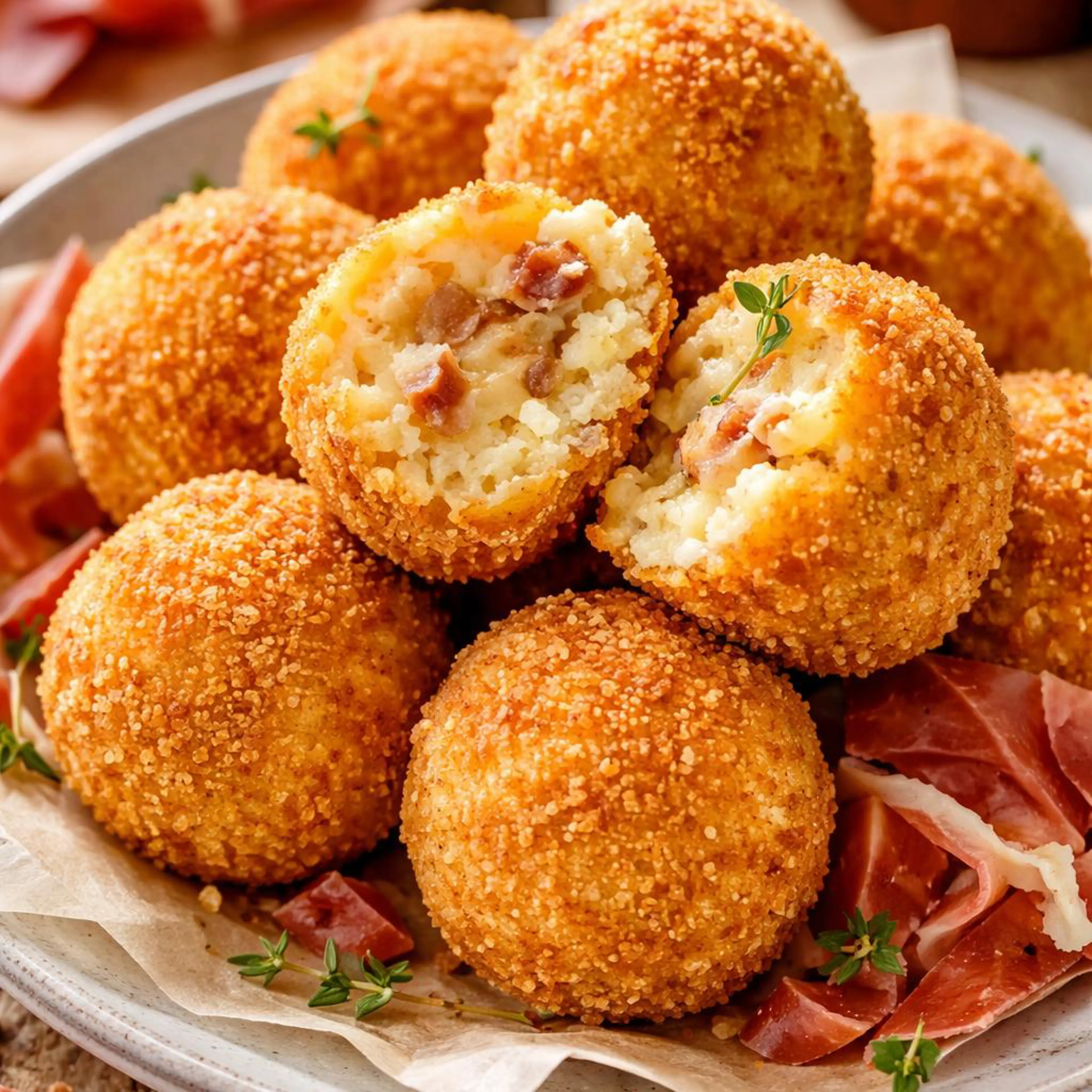 Arancini met speck