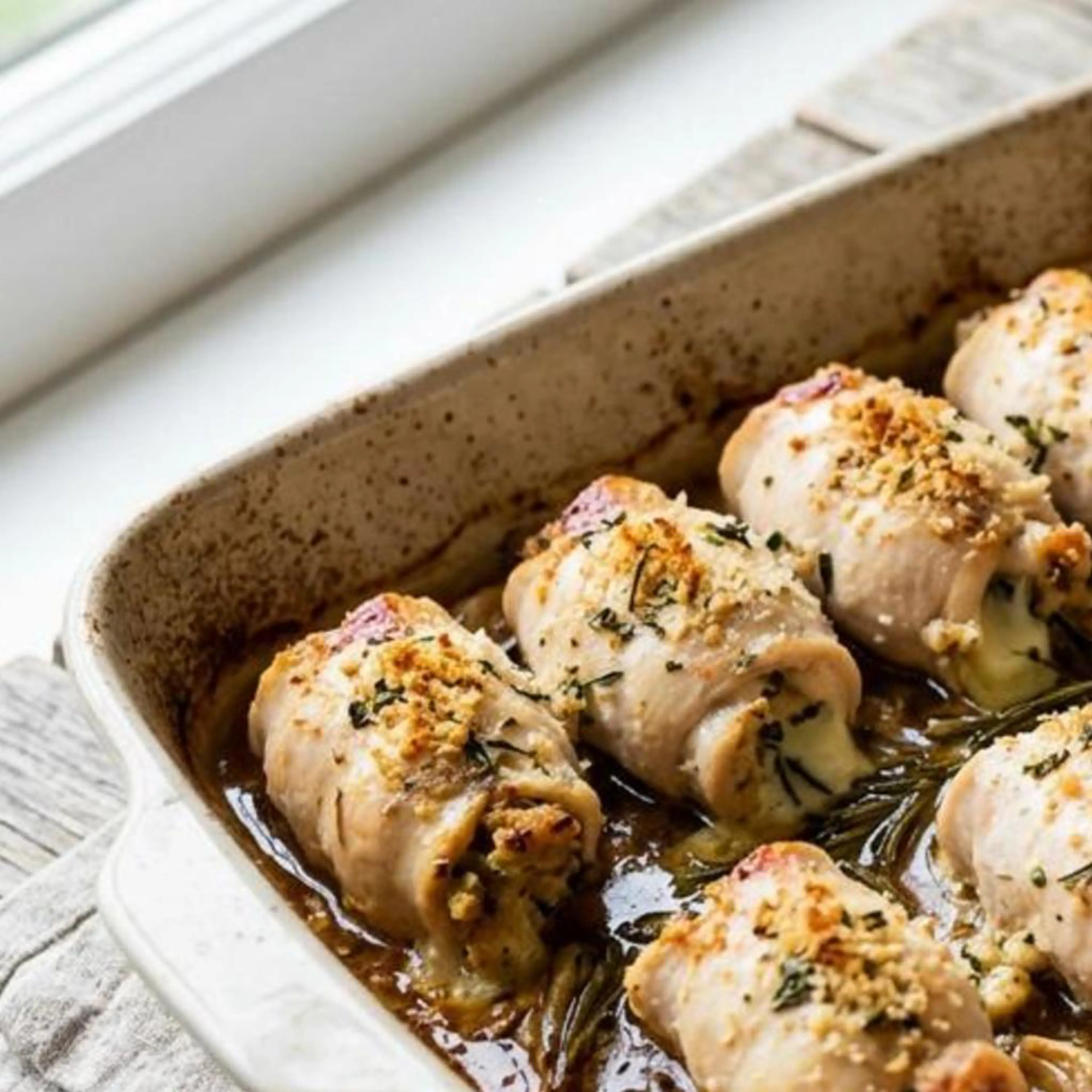 Rollitos de pollo al horno