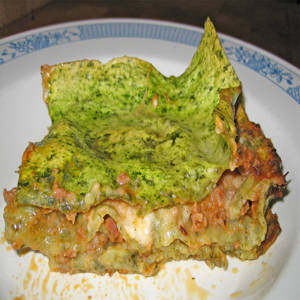 Green Lasagne with Shrimp Sauce