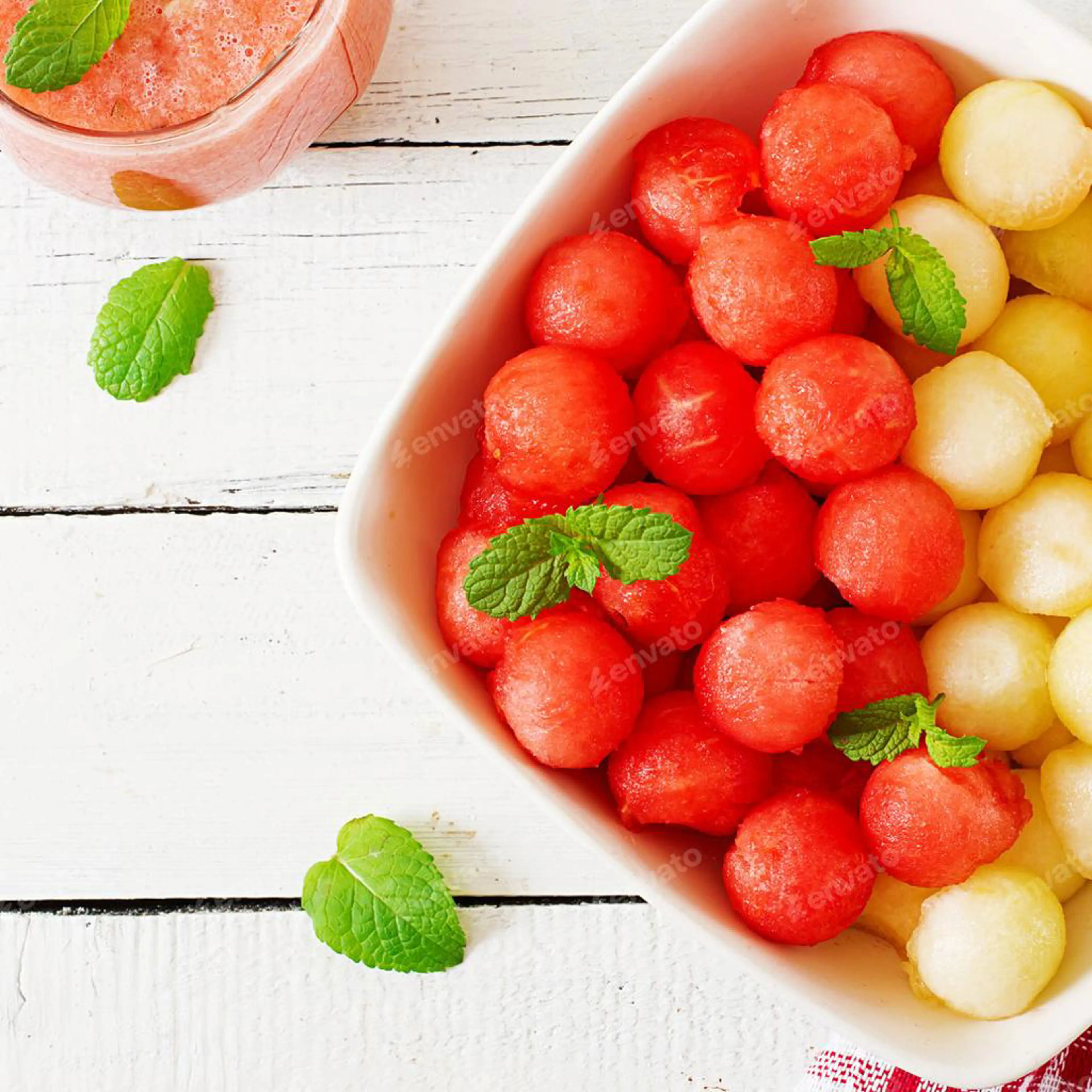 Salade de fruits à la pastèque et au melon