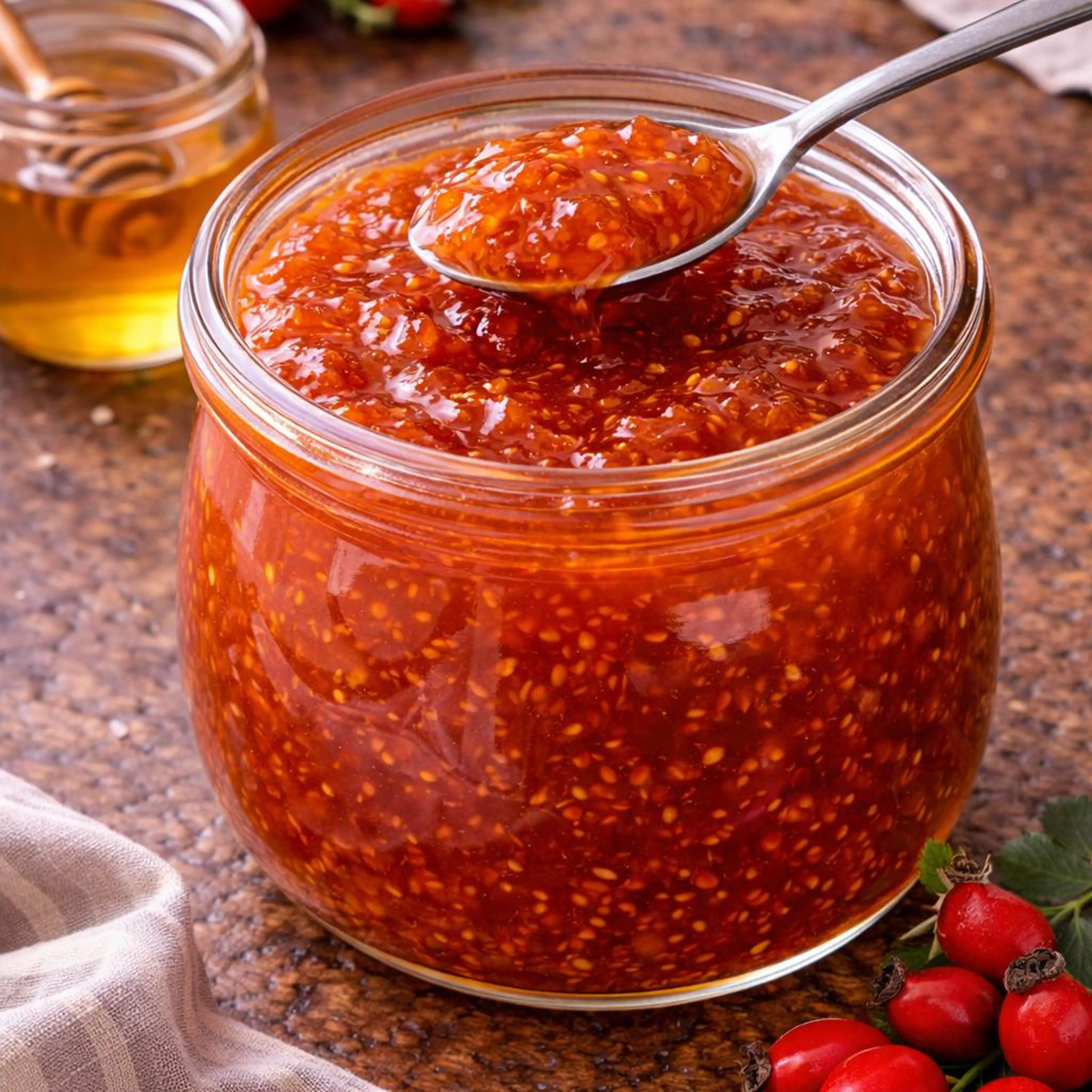 Hagebuttenmarmelade mit Honig