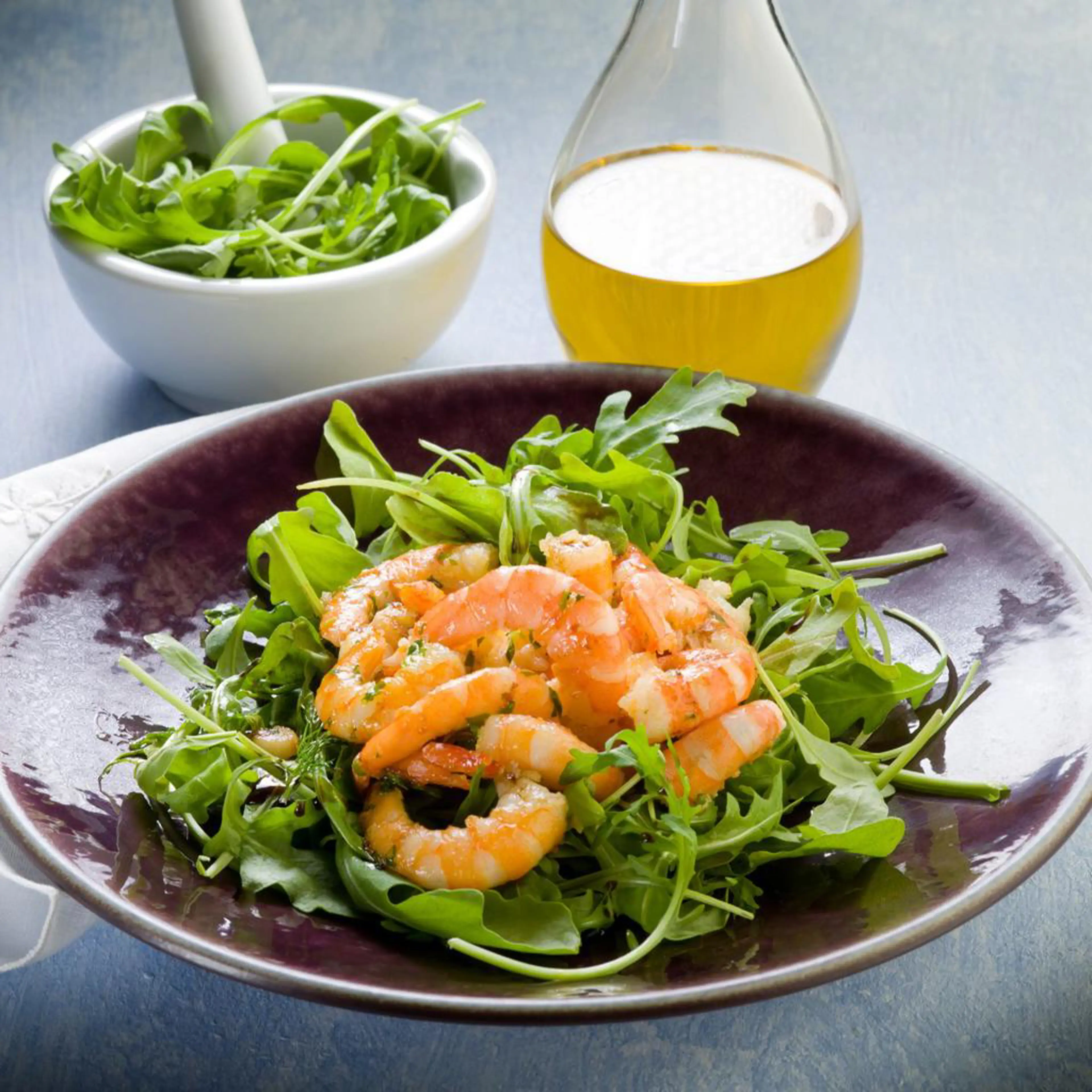 Prawns with Arugula