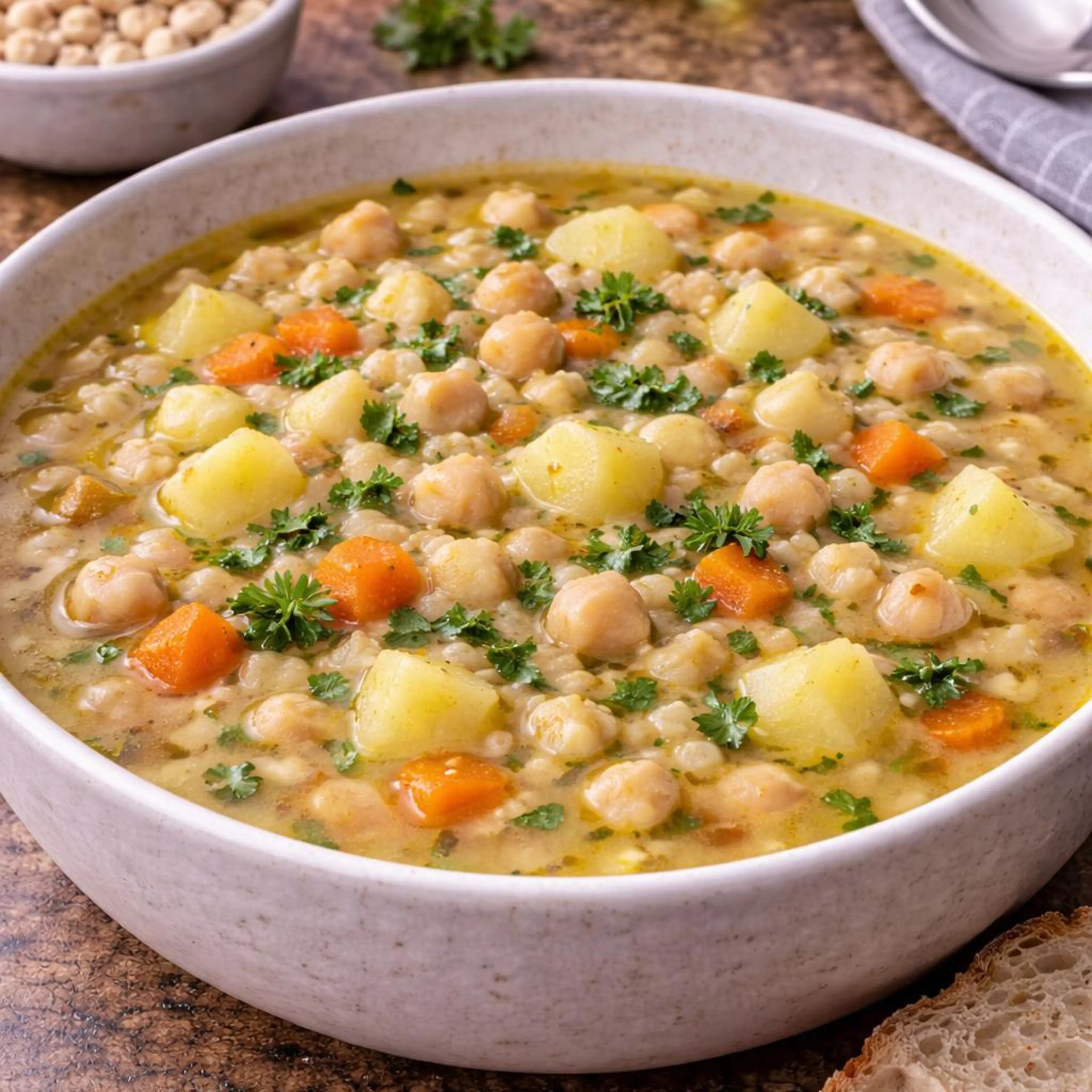 شوربة البازلاء الحمراء والبطاطس