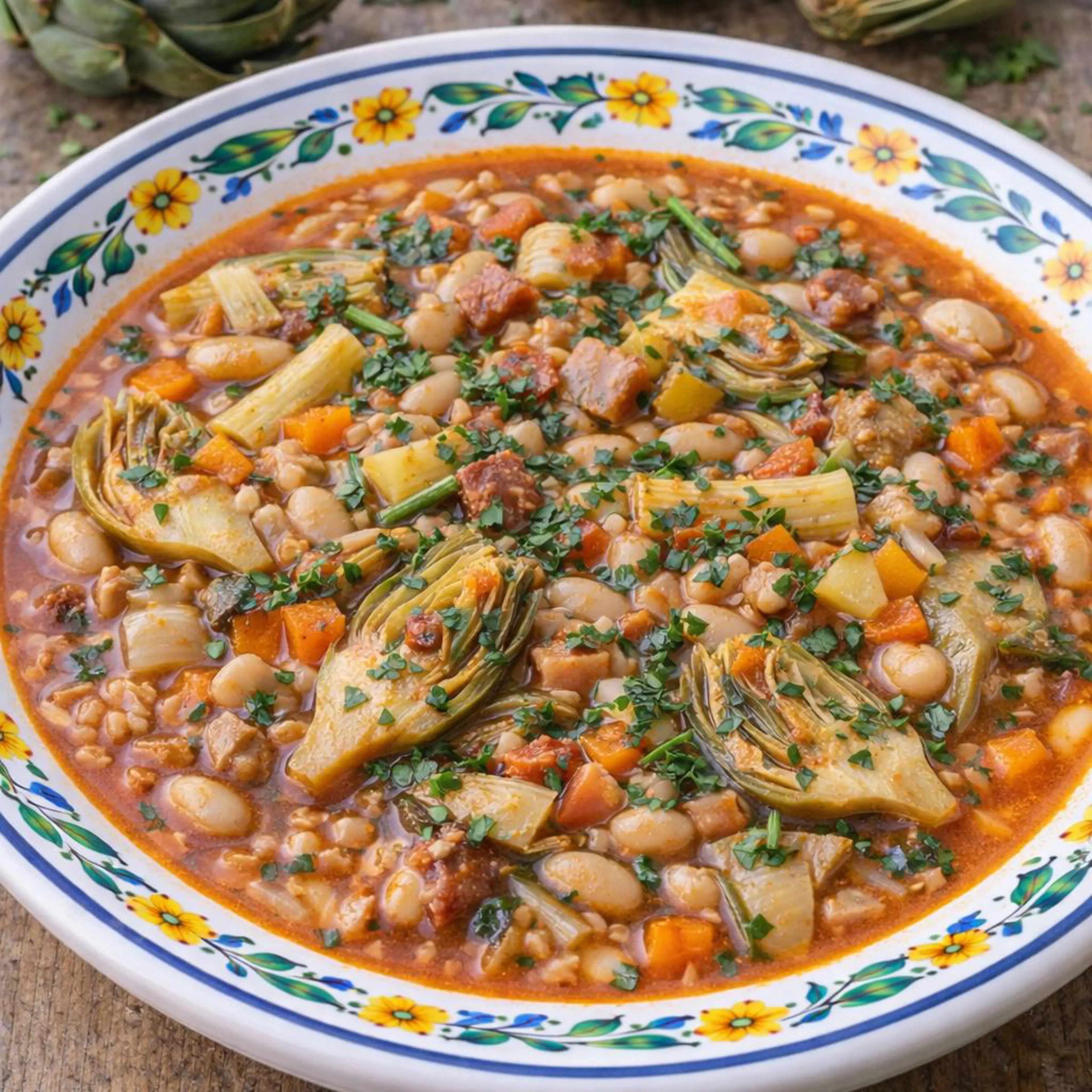Minestrone med kronärtskockor