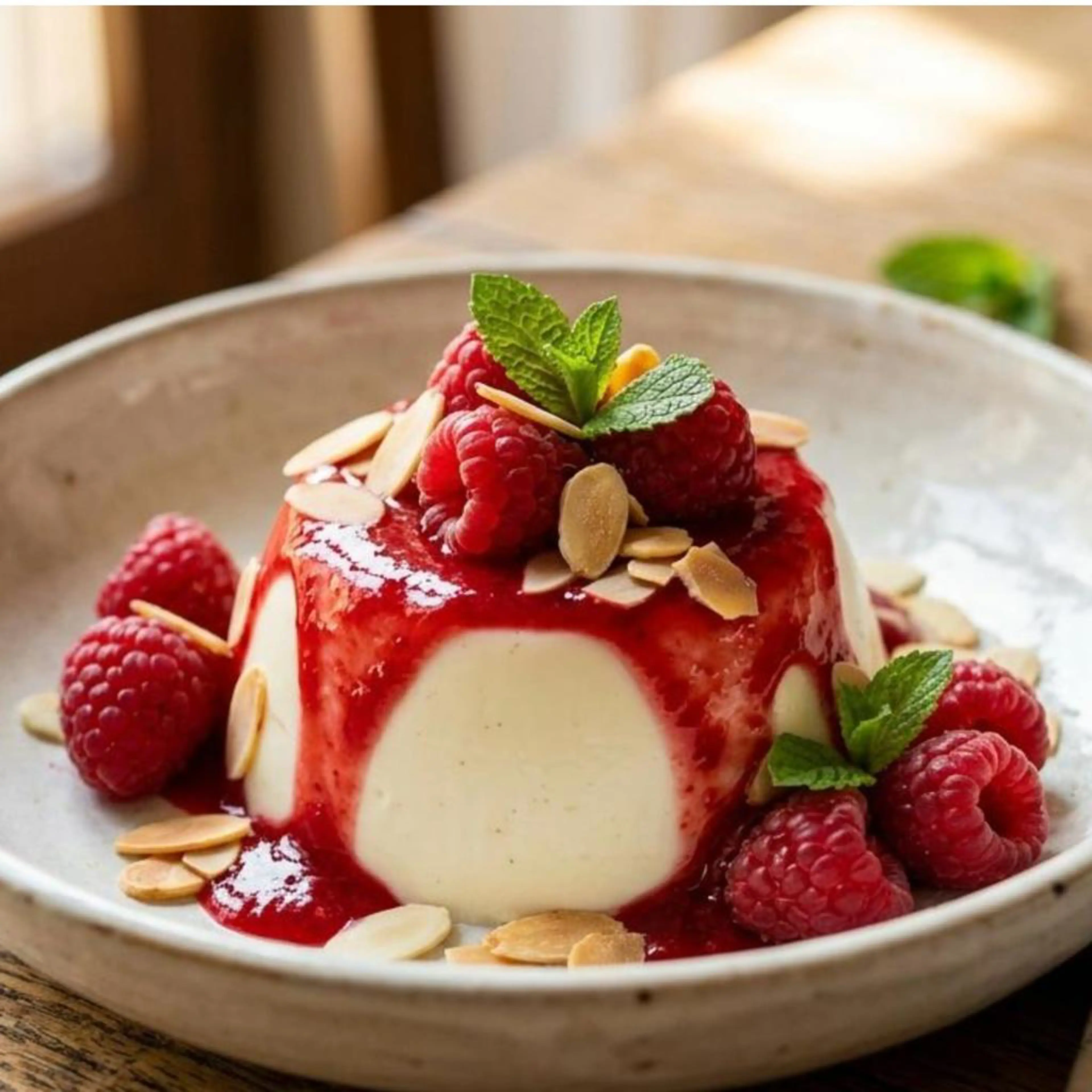 Ahududulu panna cotta