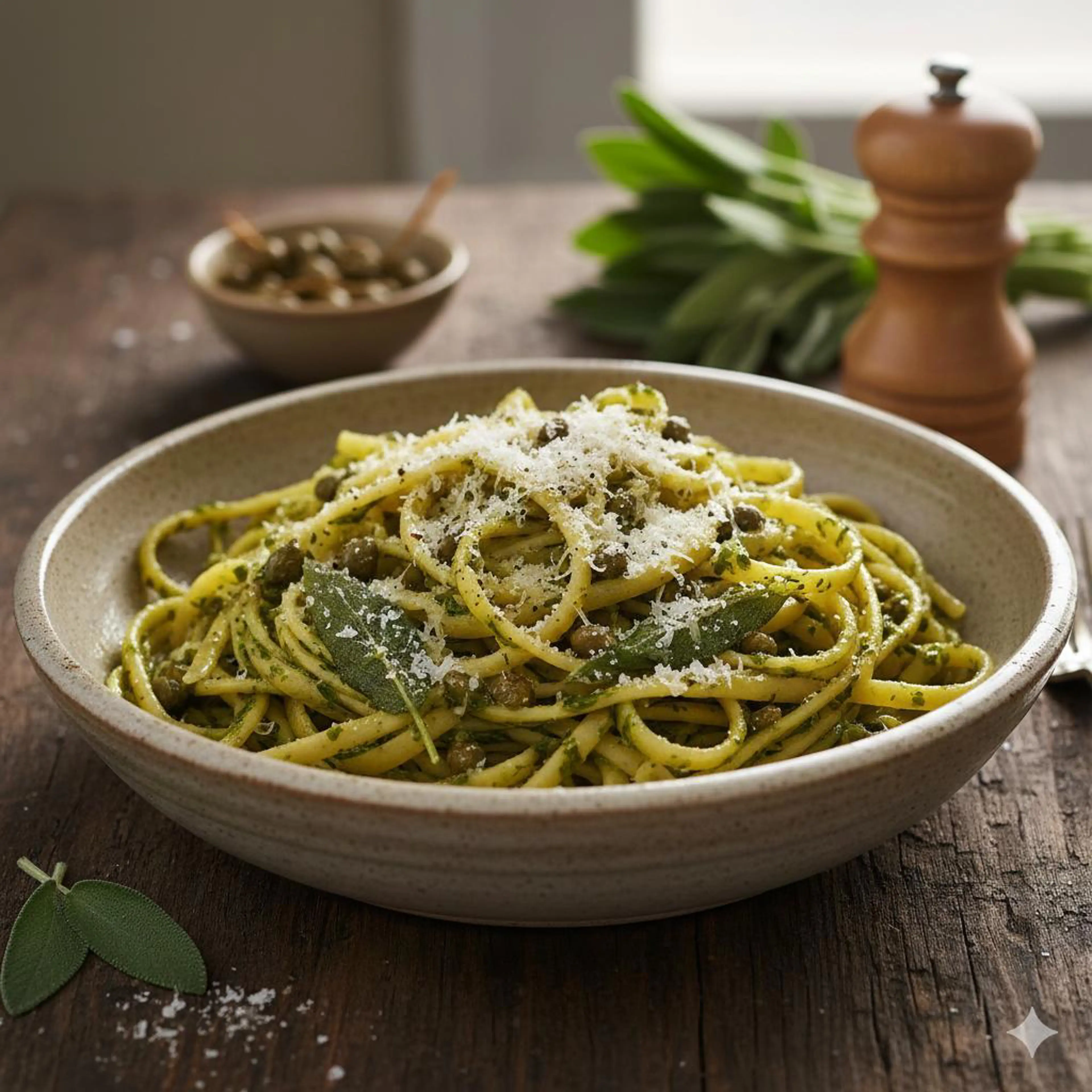 Pasta con alcaparras