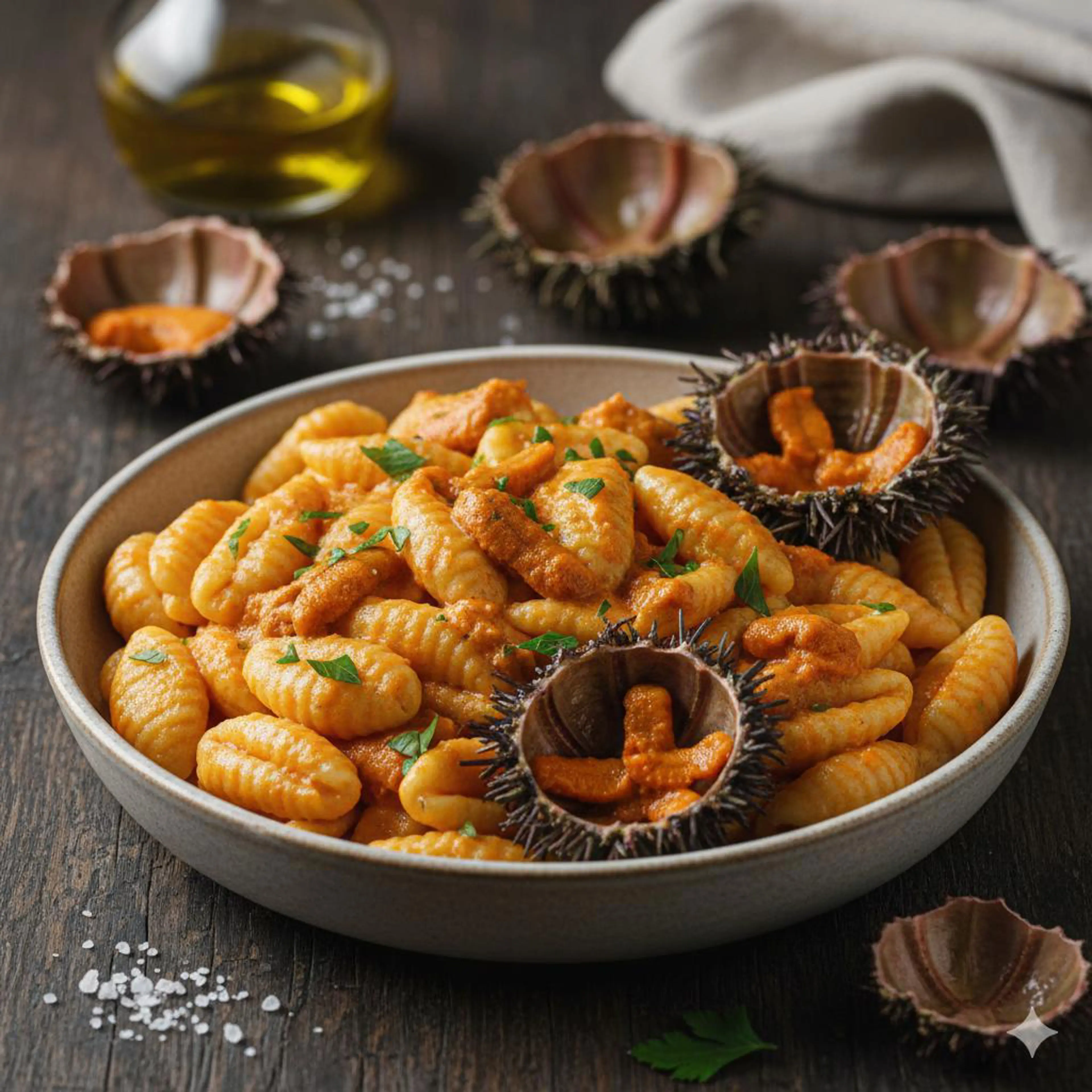 Pasta com ouriços-do-mar