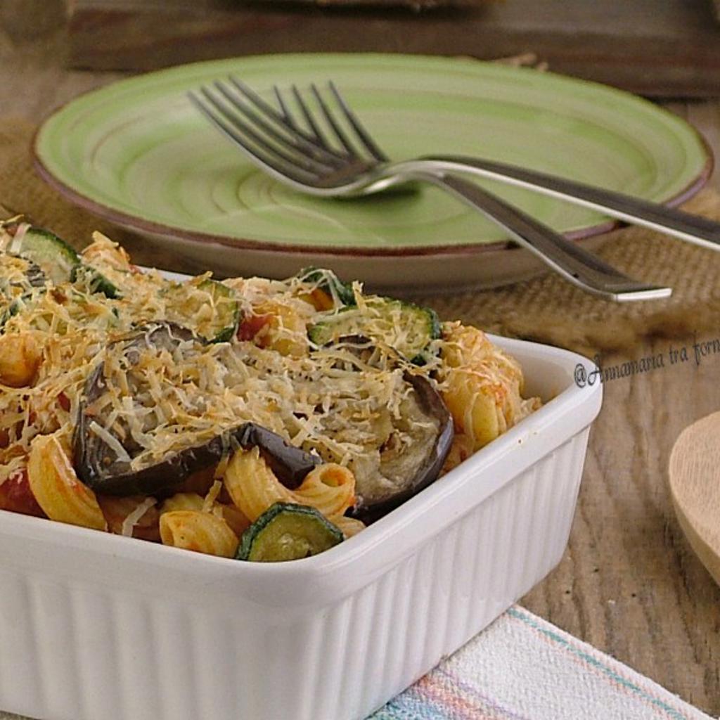 باستا ألو فورنو مع باذنجان وكوسا