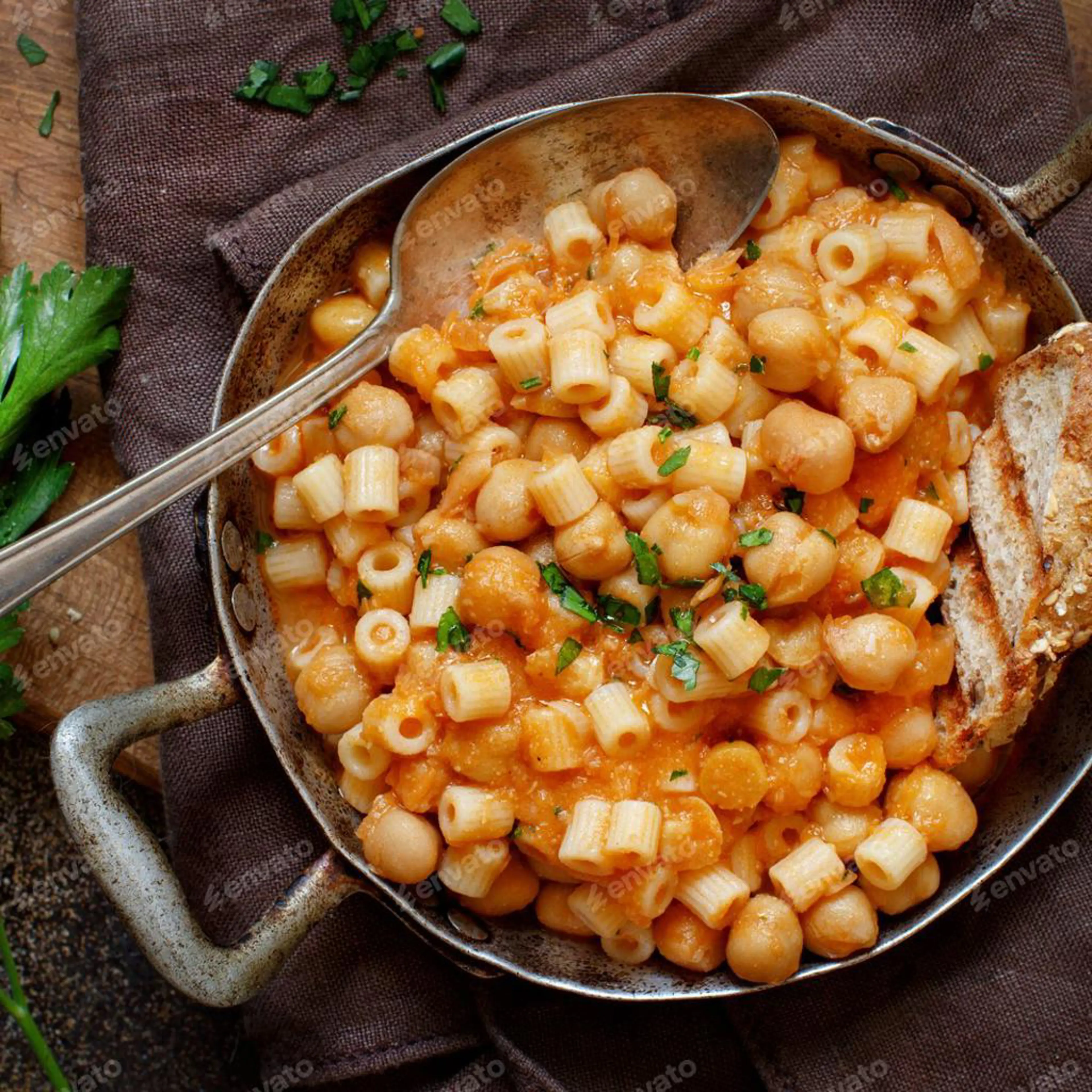 Pasta en kikkererwten