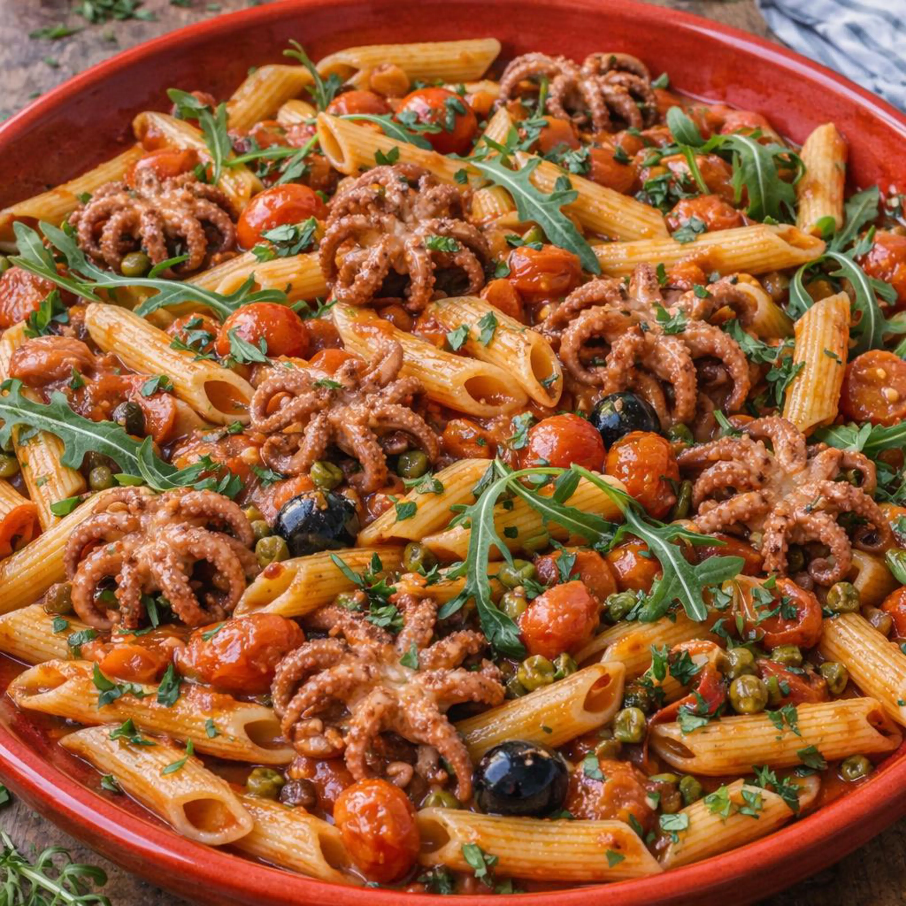 Penne with Baby Octopus