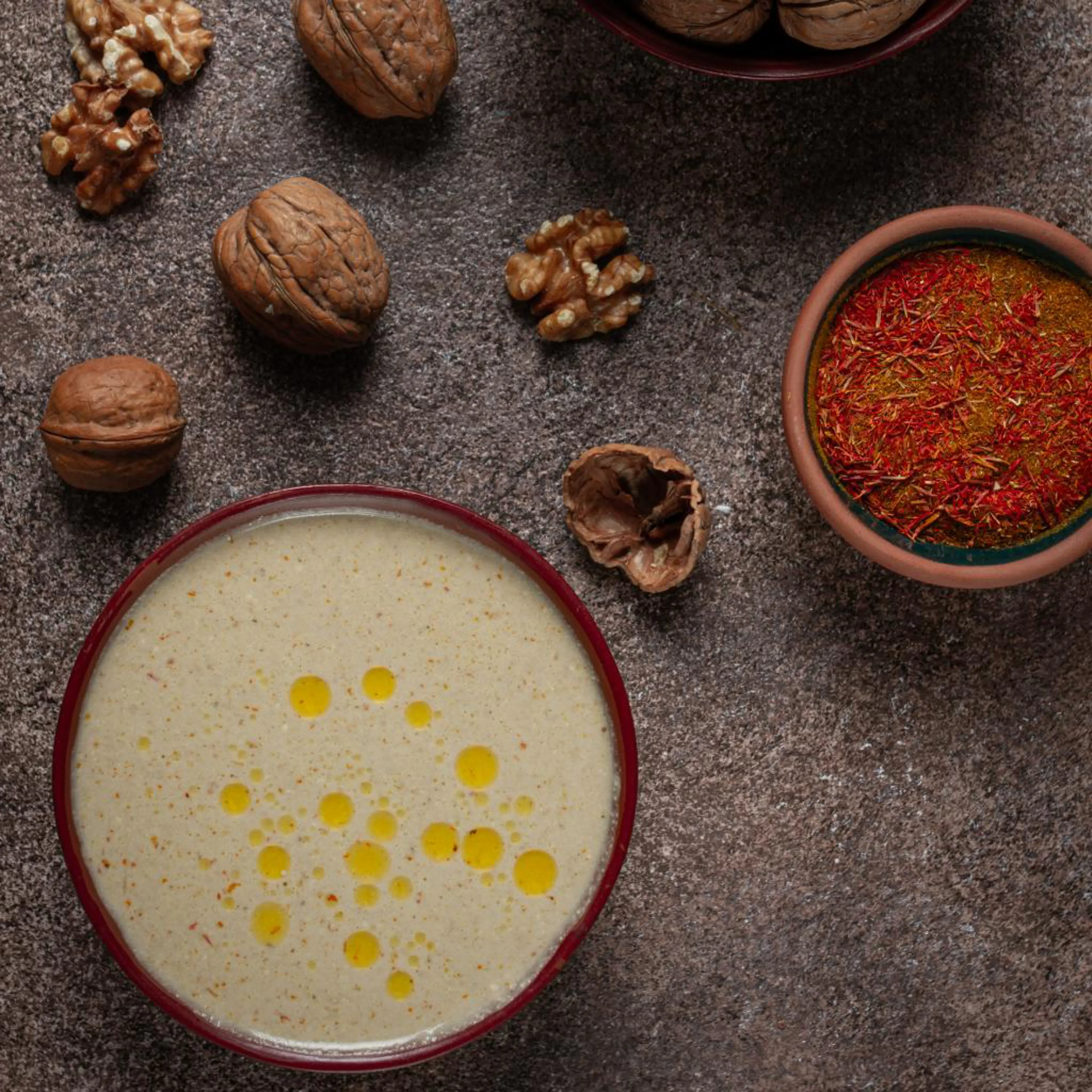 Bagna cauda with cream and walnuts