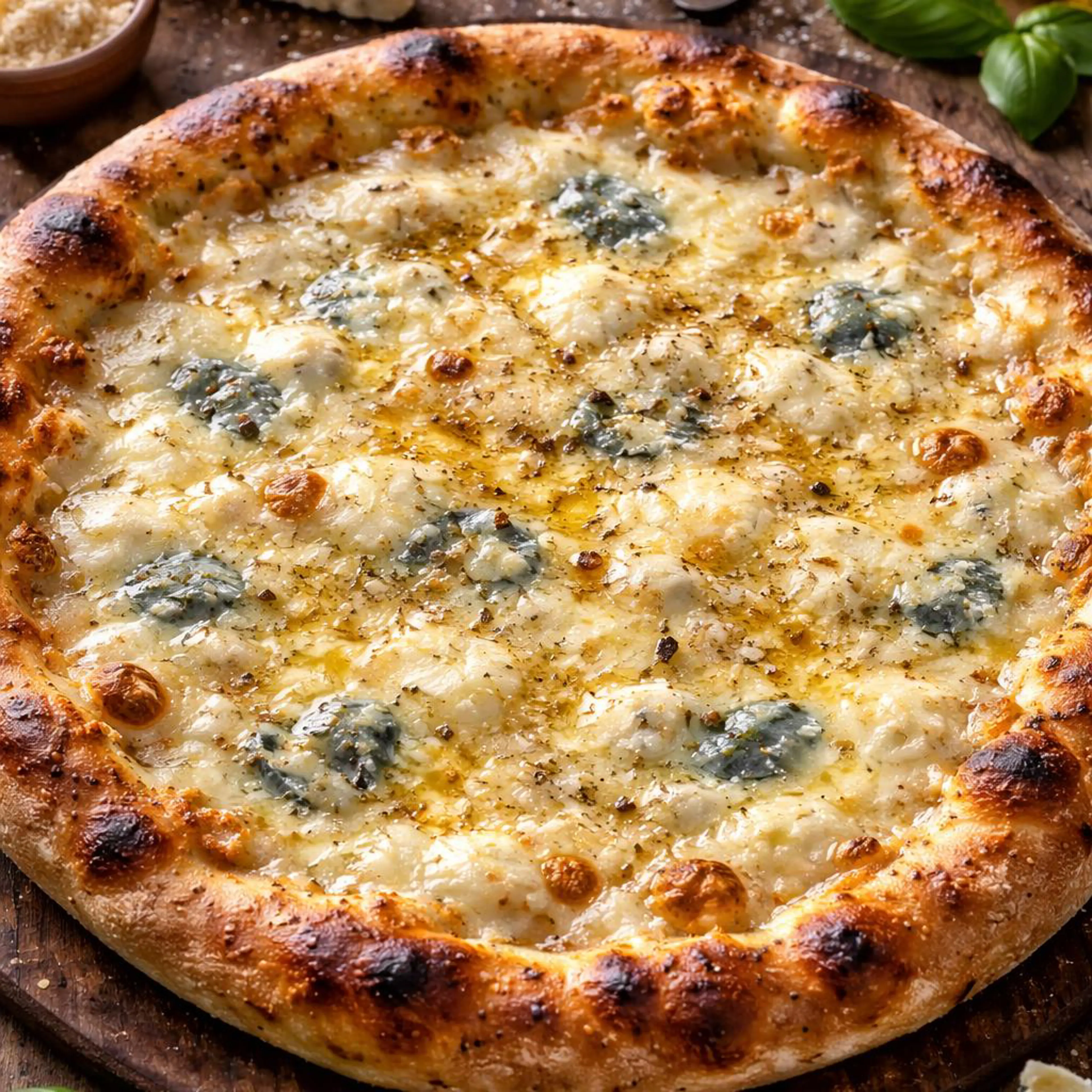Pizza bianca ai quattro formaggi