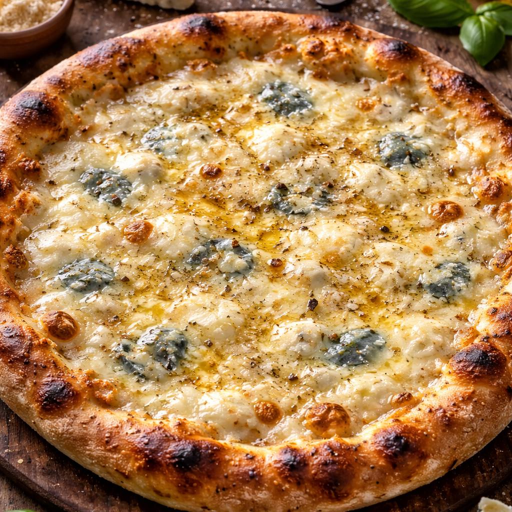Pizza blanche aux quatre fromages
