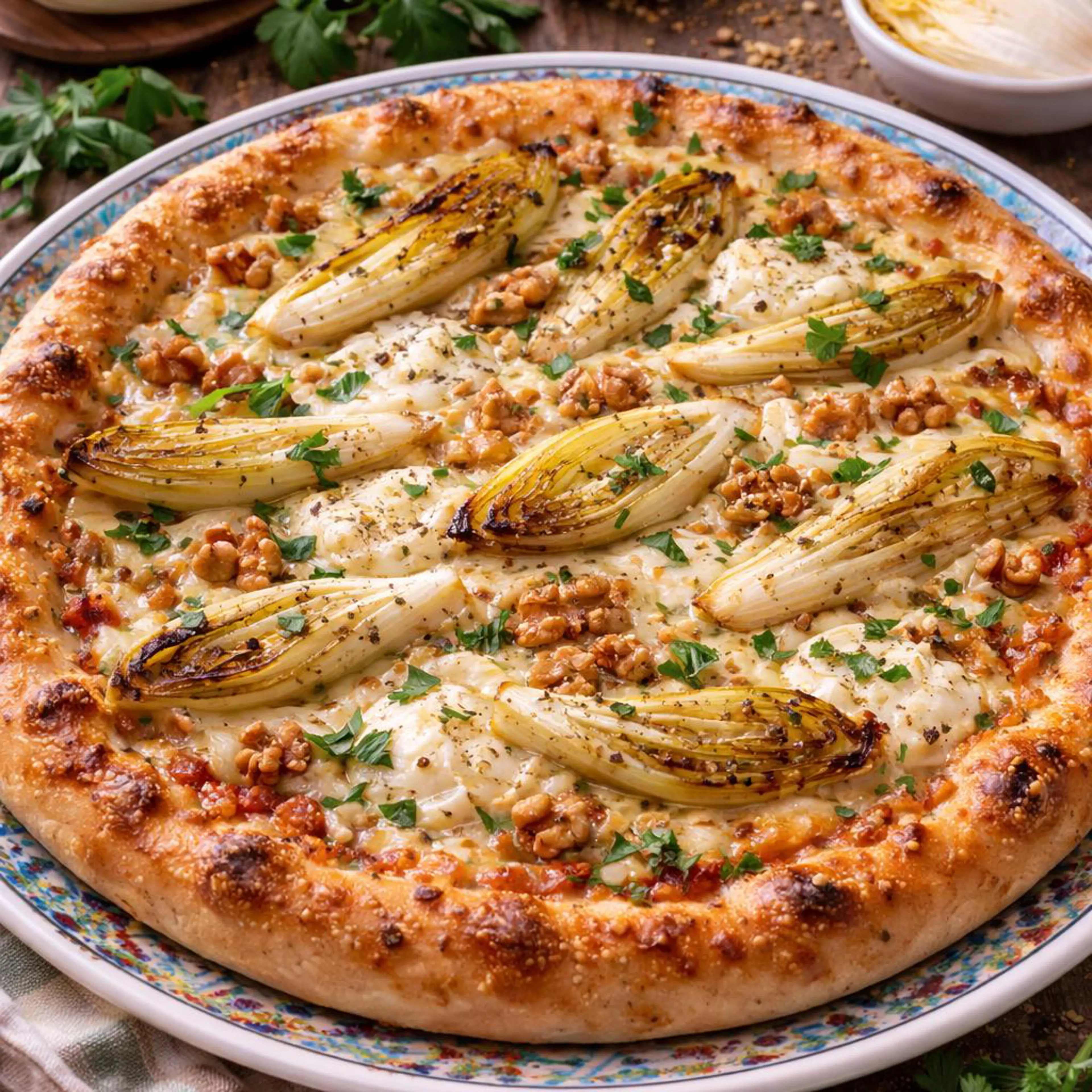 Pizza mit Belgischer Endivie
