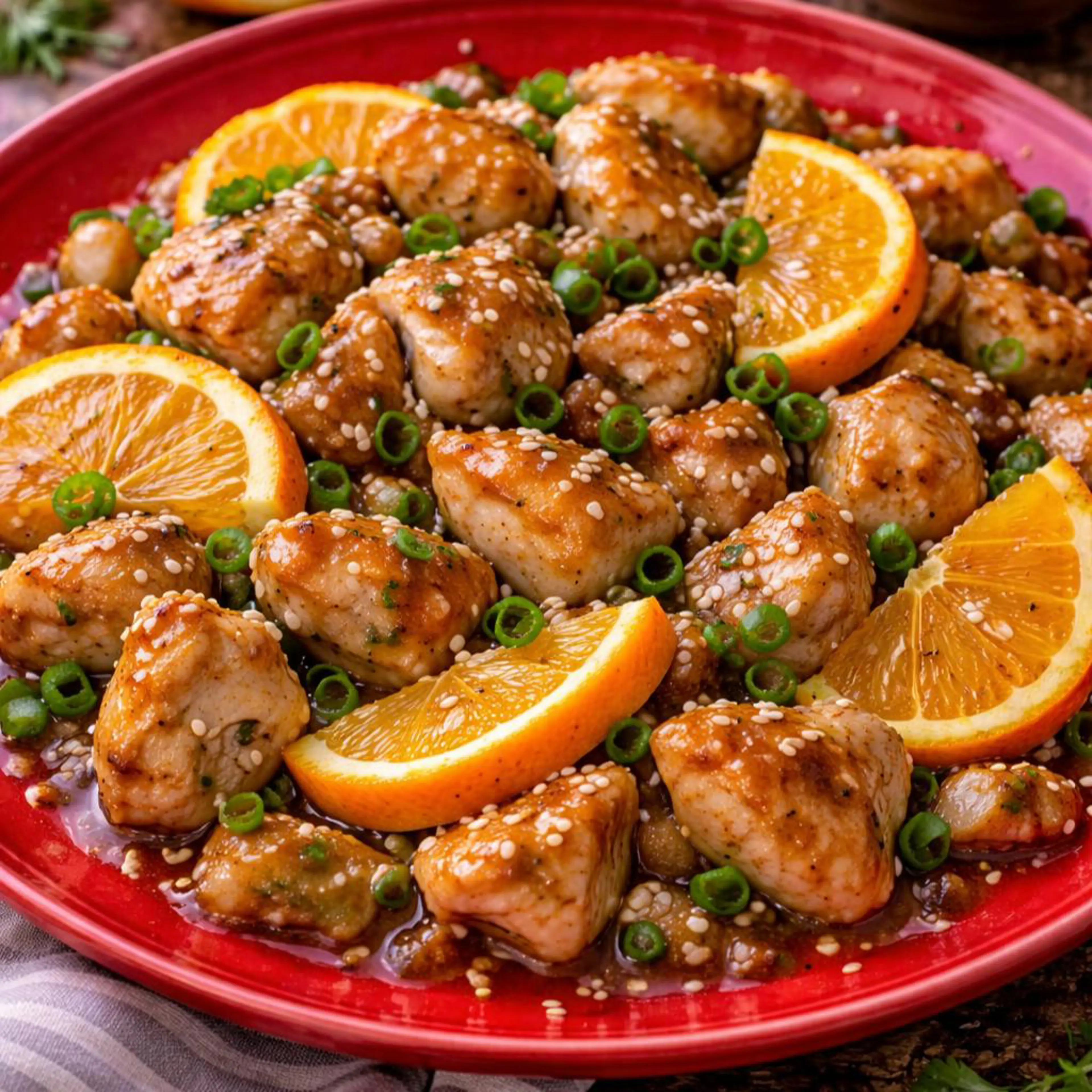 دجاج بالبرتقال والزنجبيل