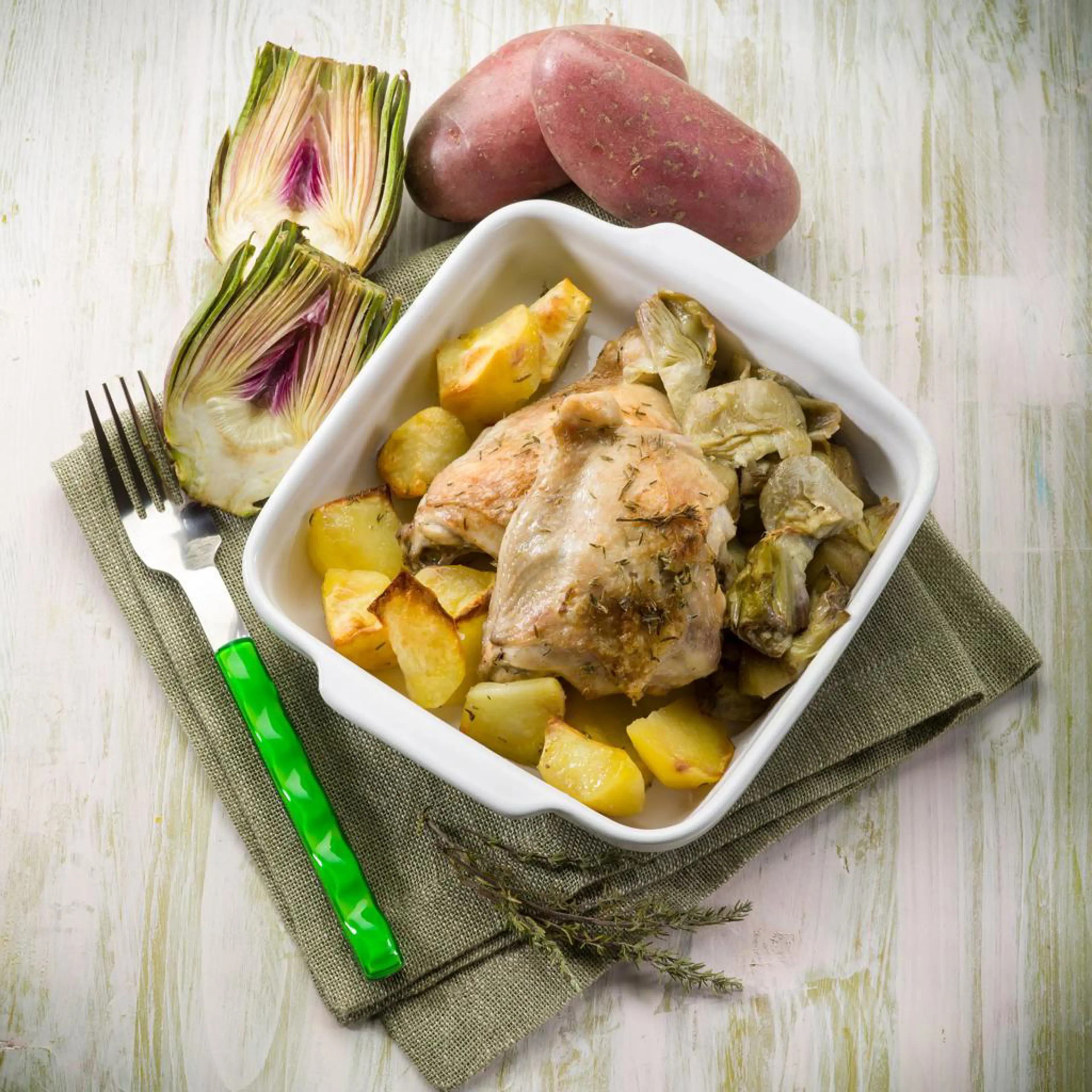 Pollo e carciofi