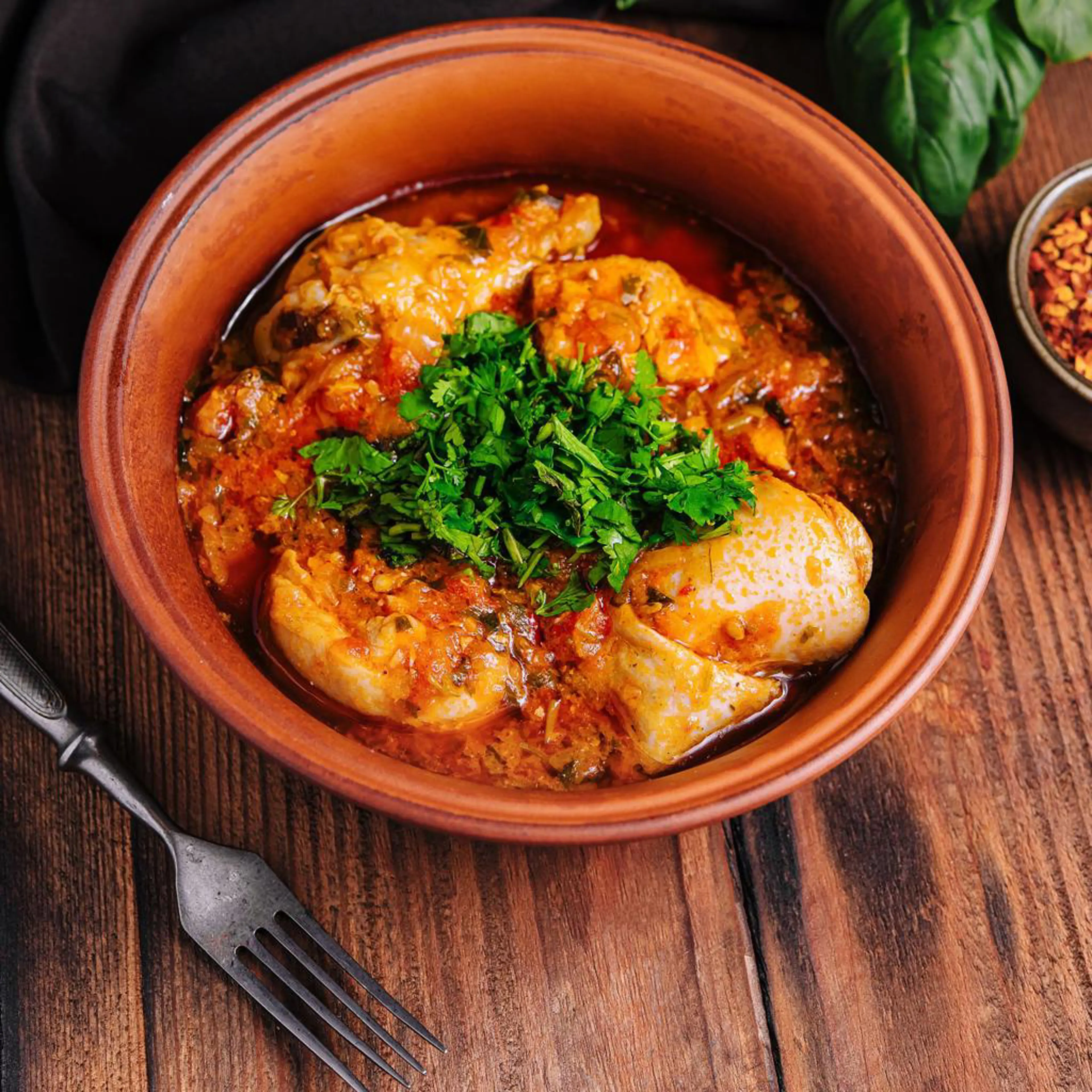 Pollo en fricasé búlgaro