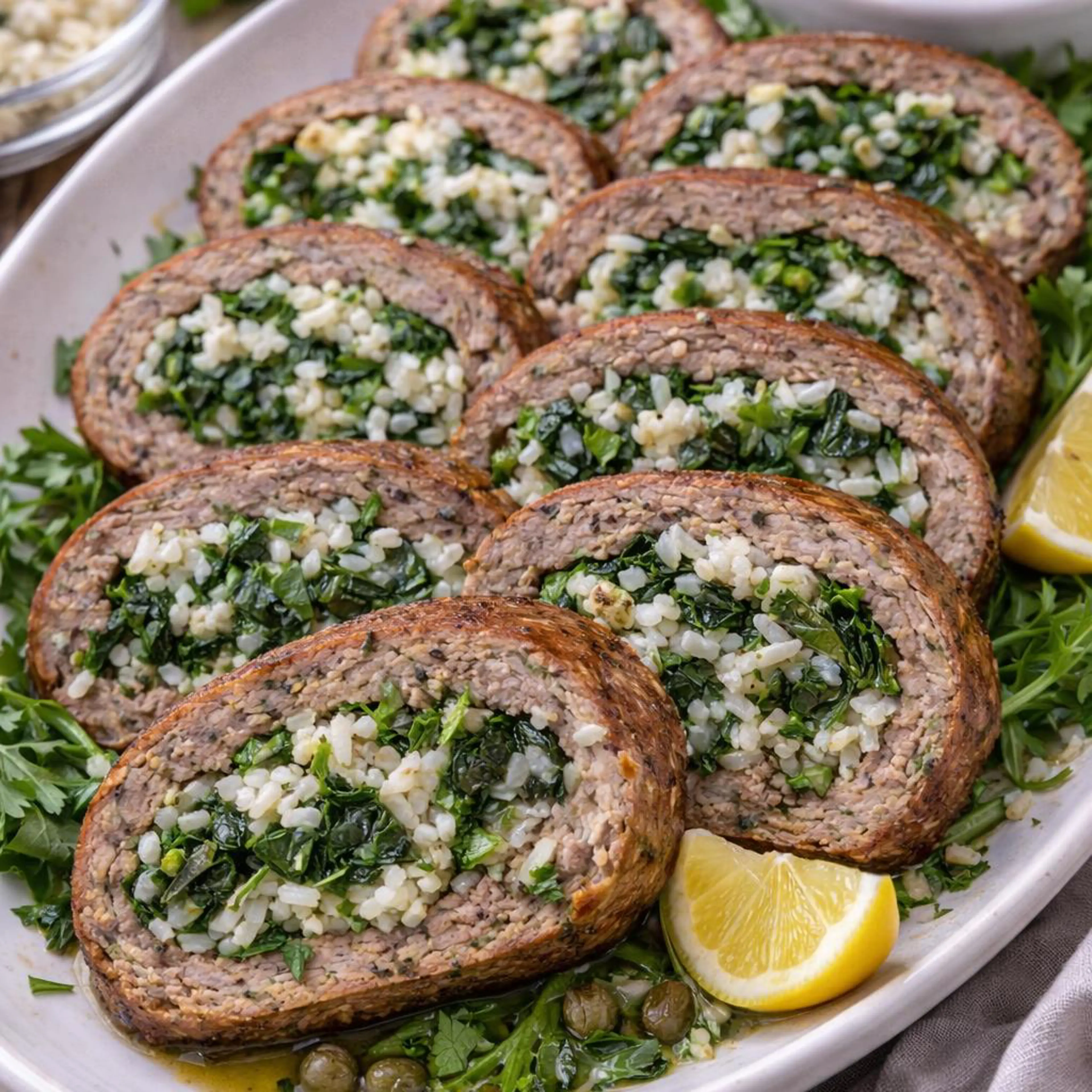 Pastel de carne relleno