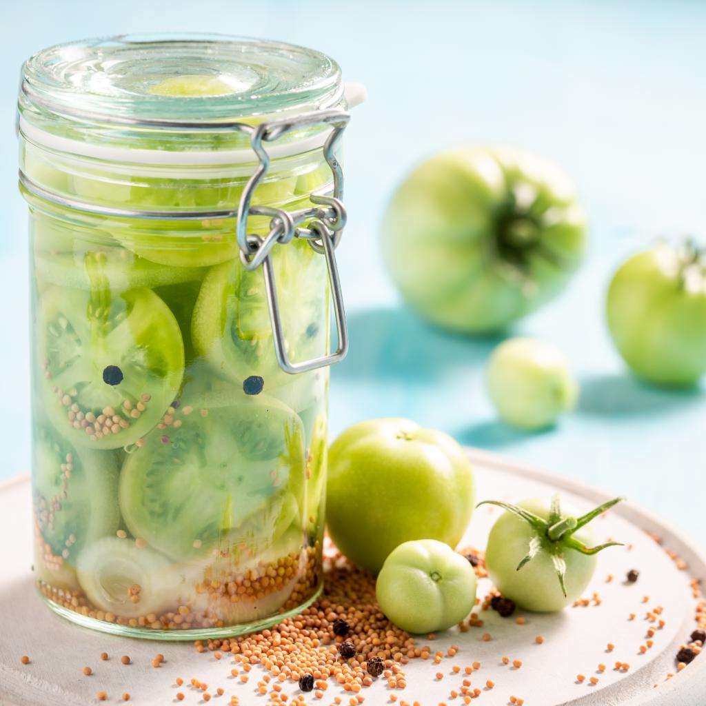 Tomates vertes en conserve