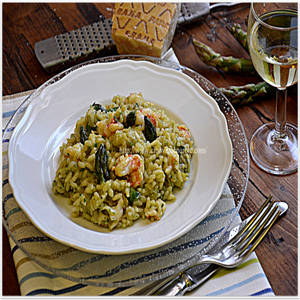 Karidesli ve Kuşkonmazlı Risotto