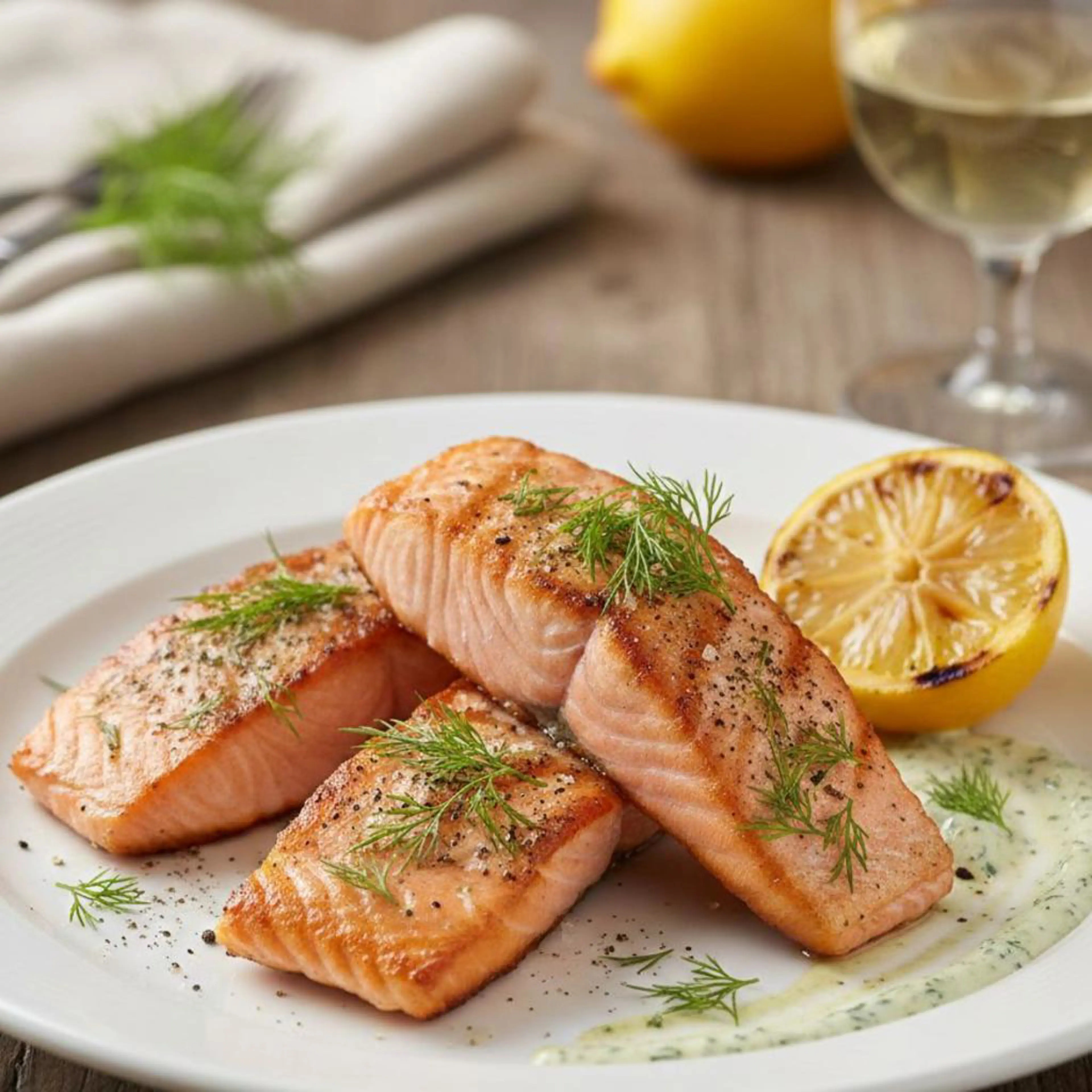 Salmão com aroma de endro
