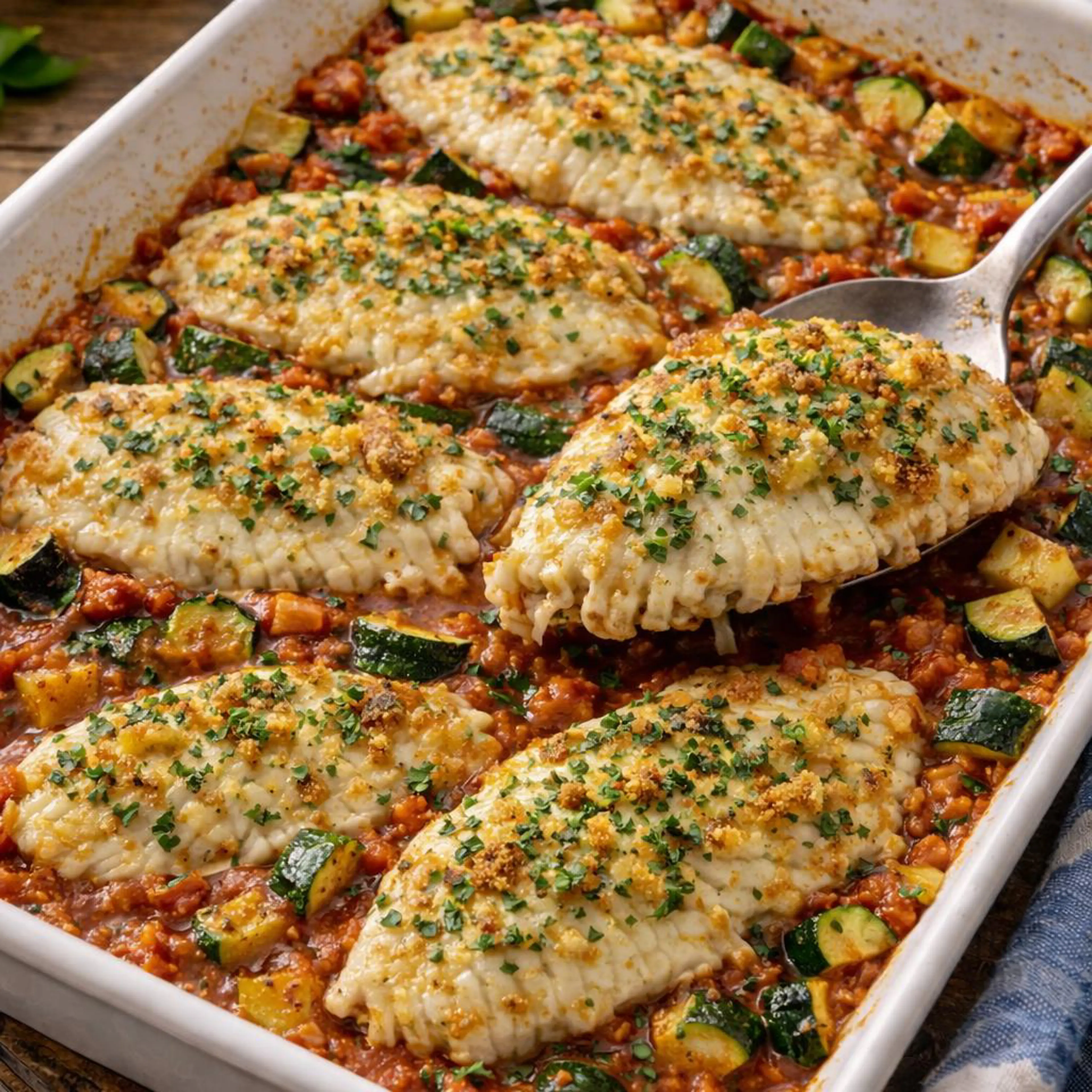 Морской язык, запечённый в духовке