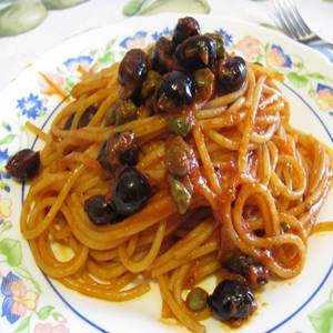 Spaghetti met olijven
