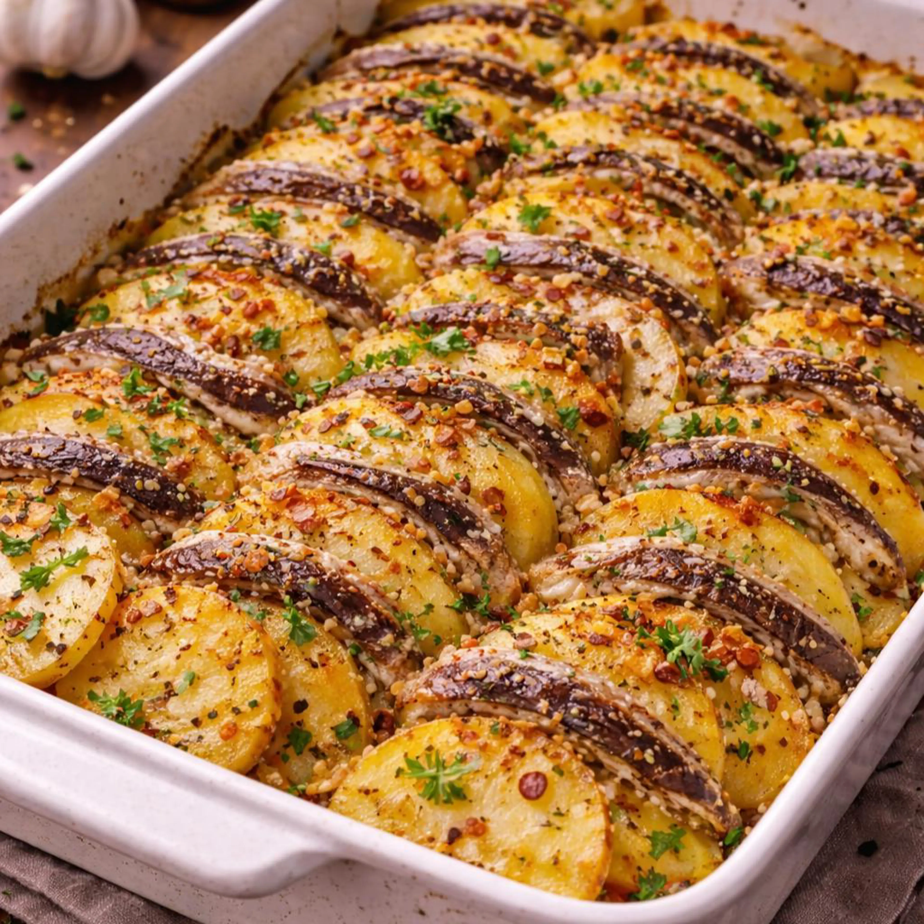 صينية الأنشوفة والبطاطس