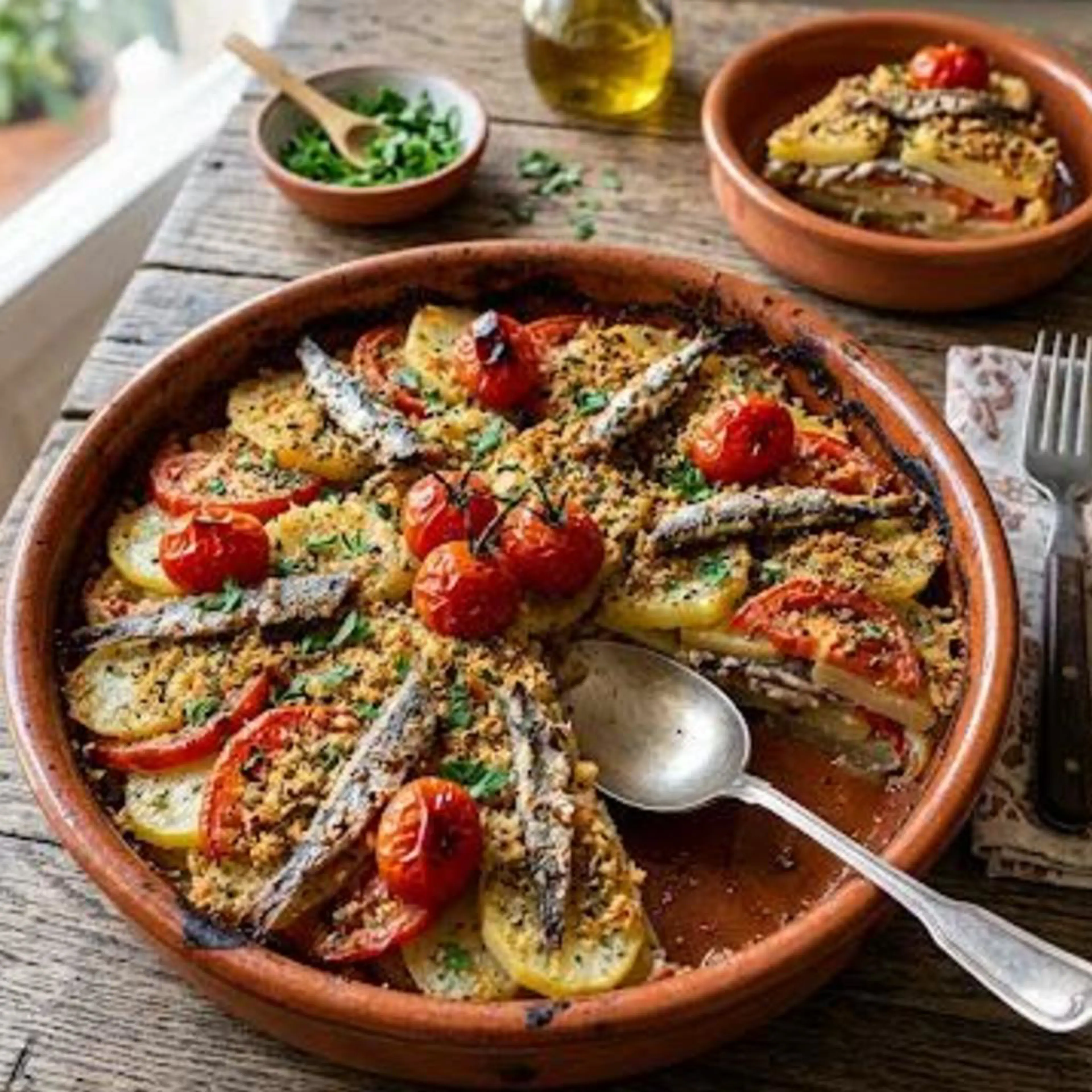 Anchovy and Potato Tiella