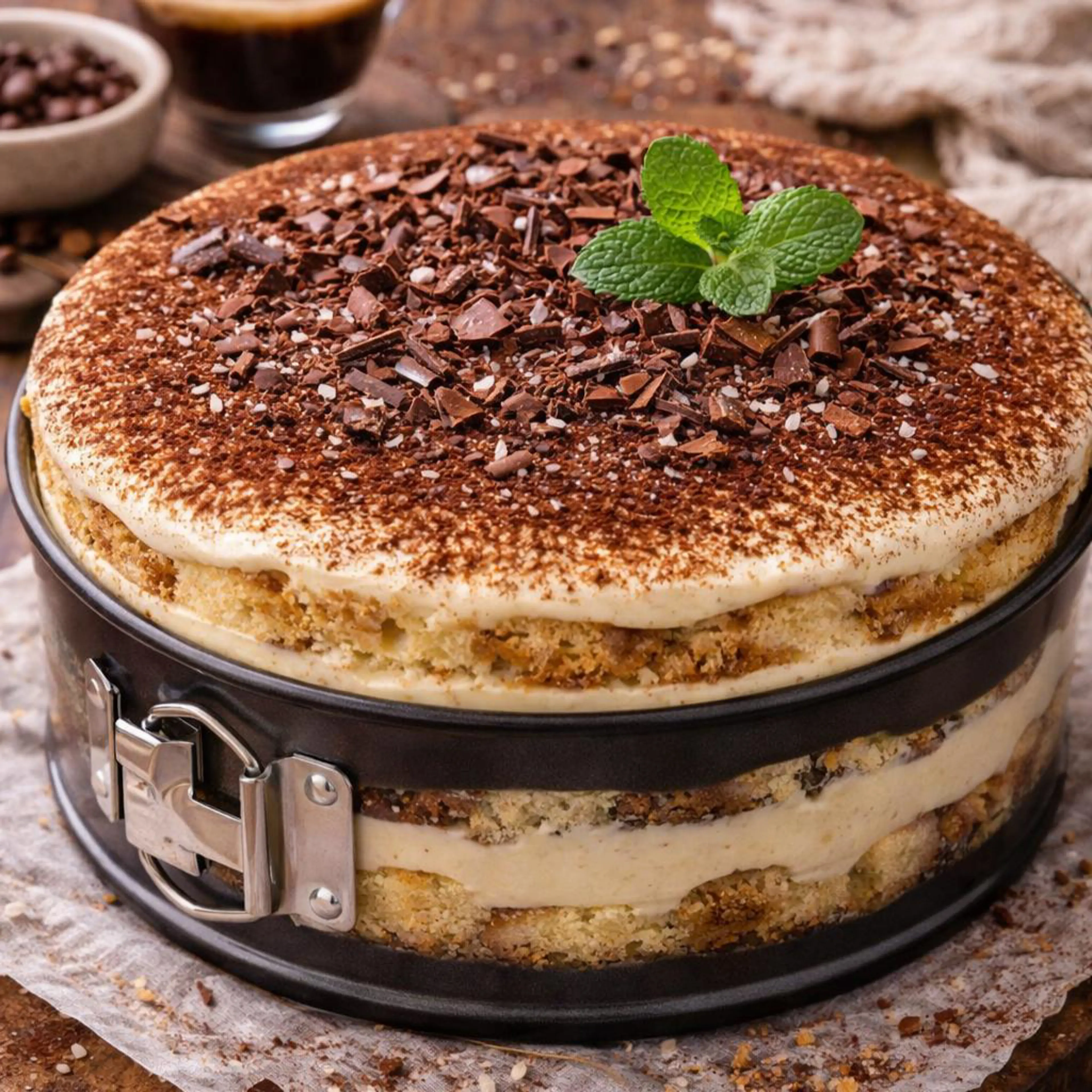Tiramisu met cake biscuit