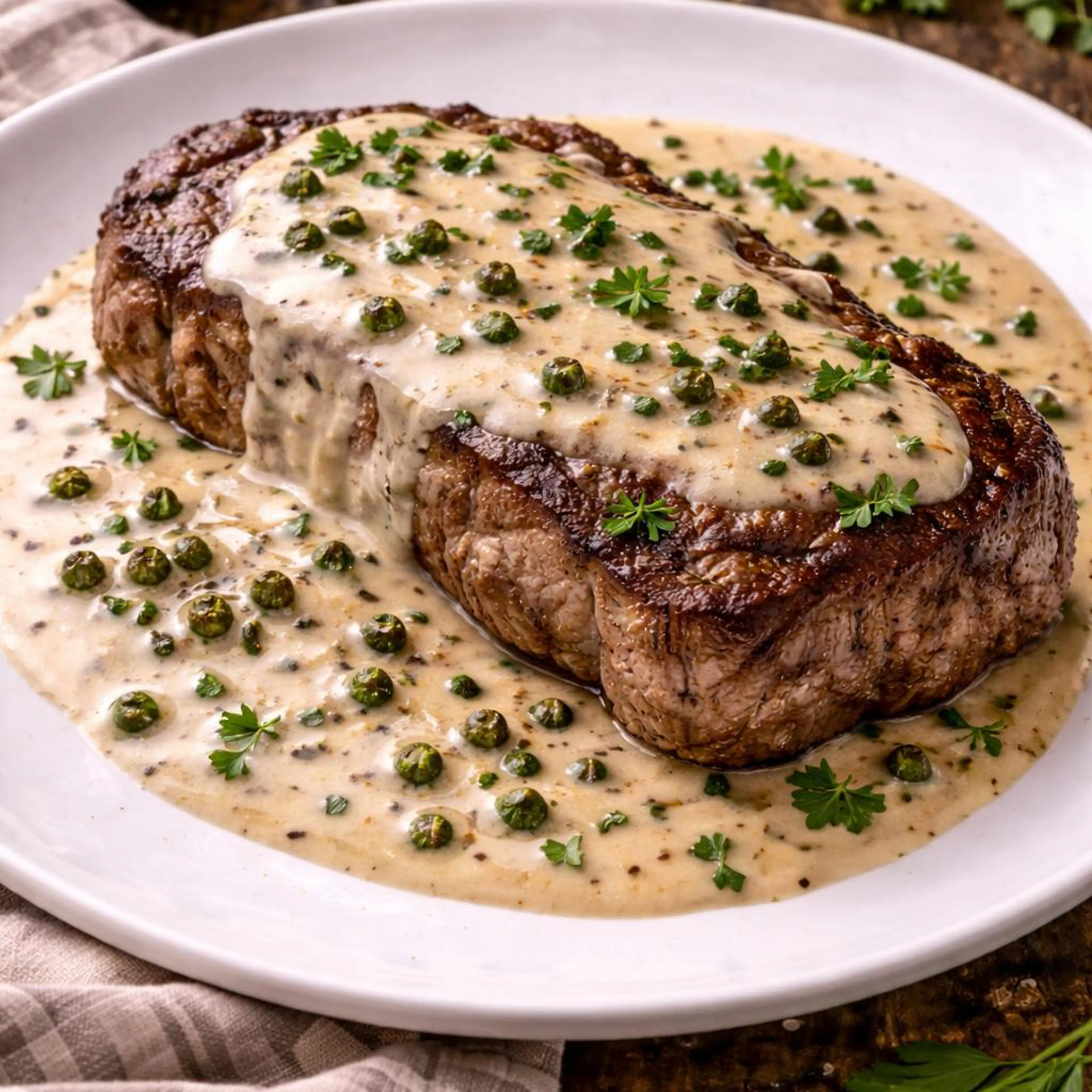 Steaks mit grünem Pfeffer