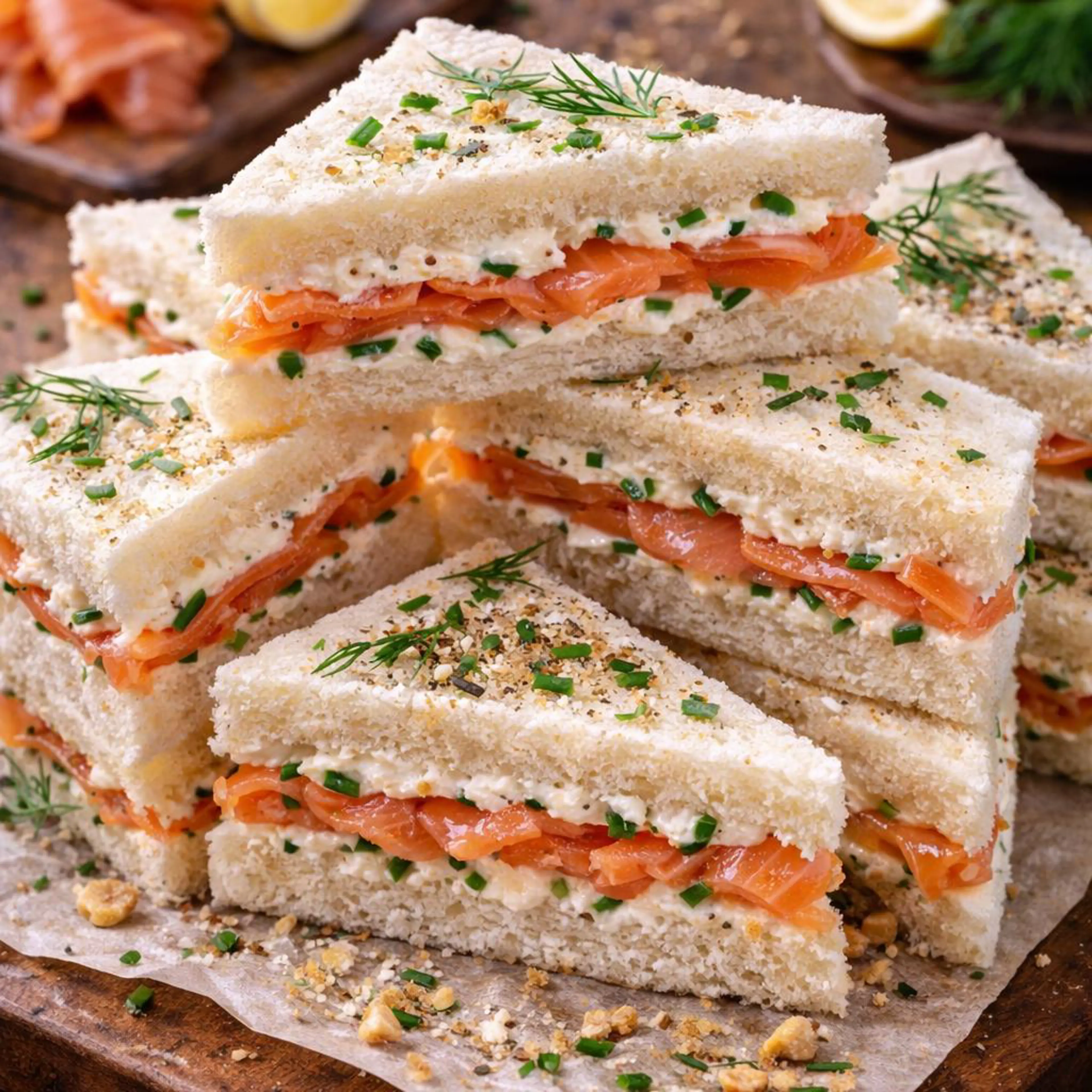 Sandwiches mit Lachs