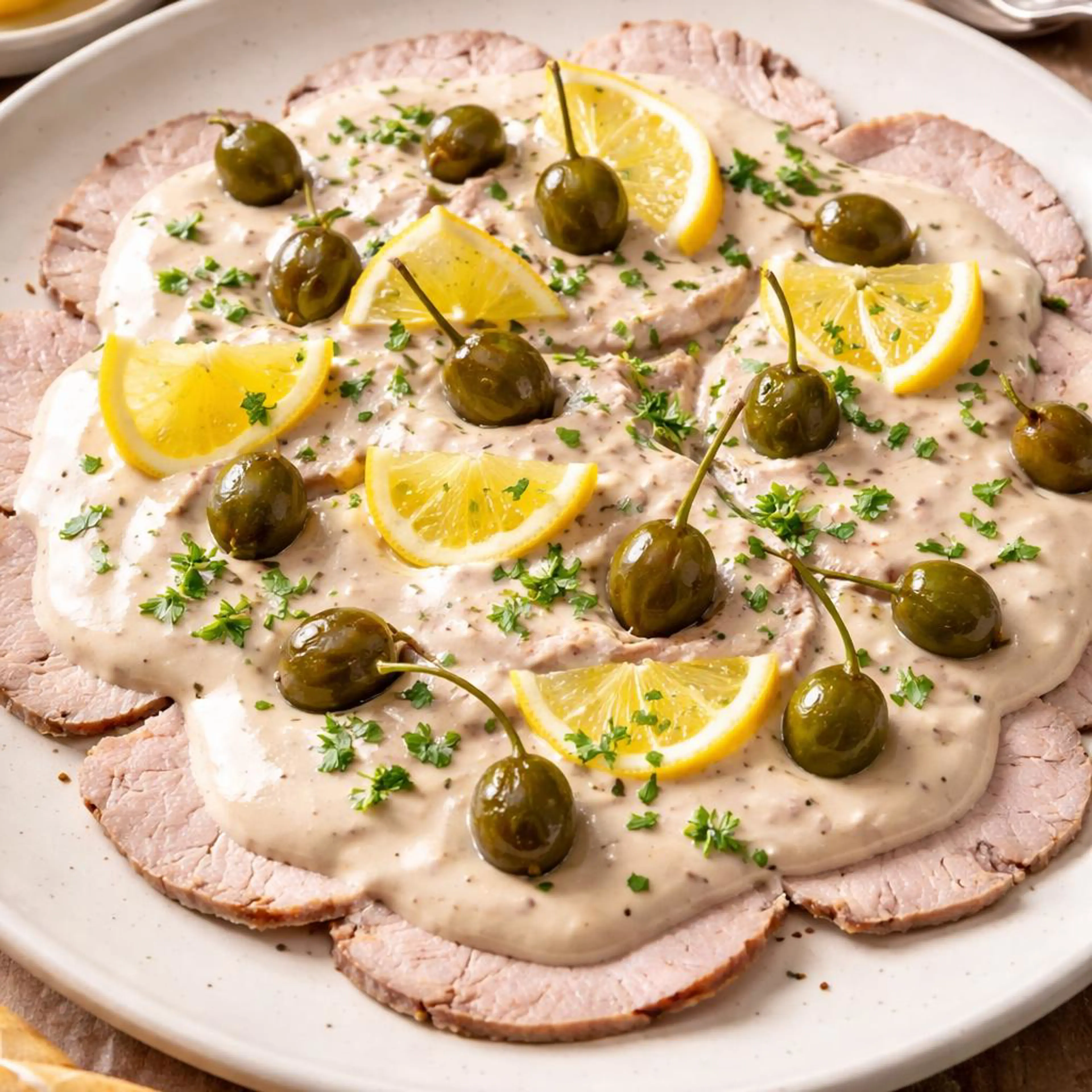 Warm veal tonnato