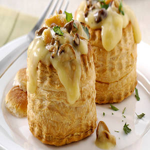 Vol-au-vent mit Pilzen