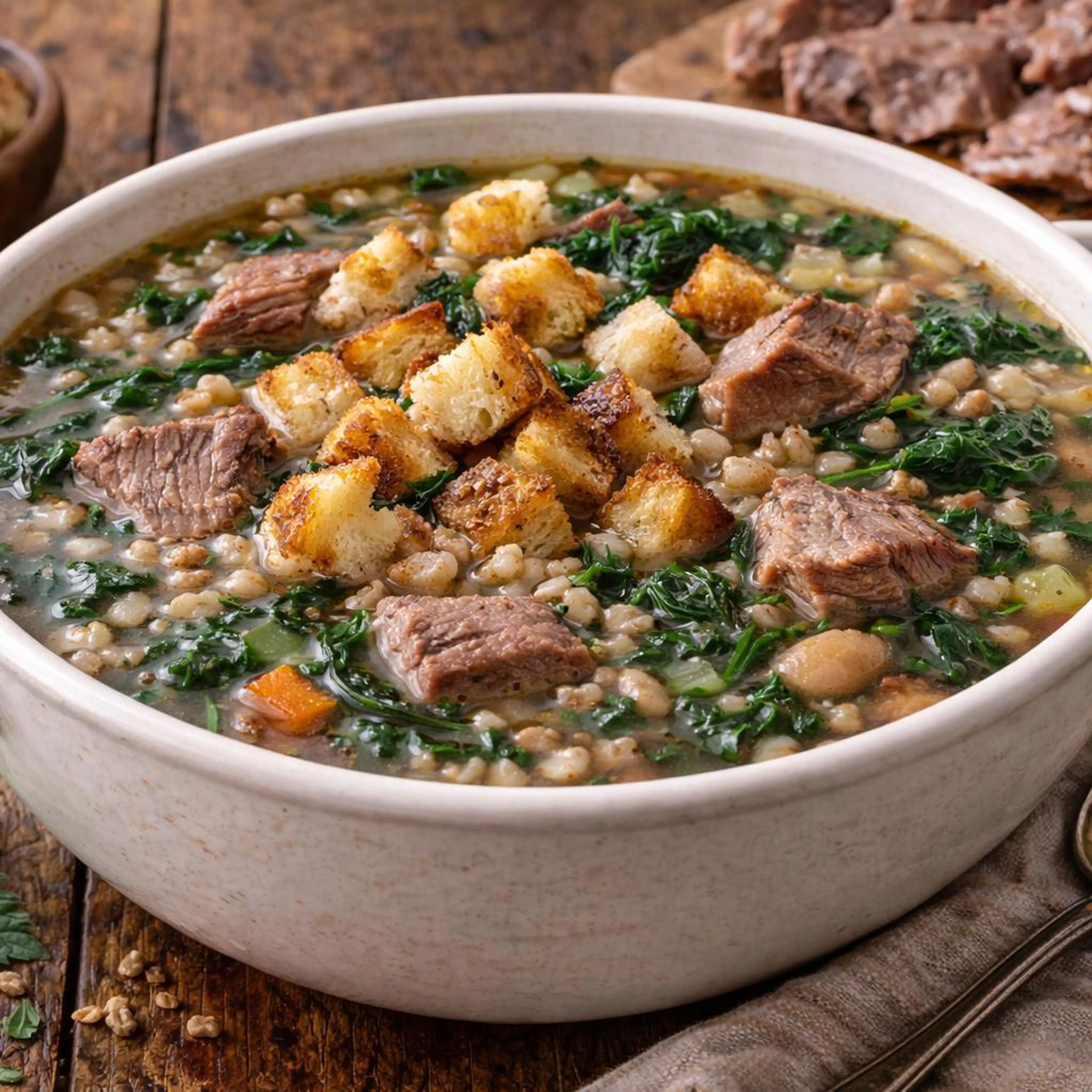 Gersten- und Brennnesselsuppe