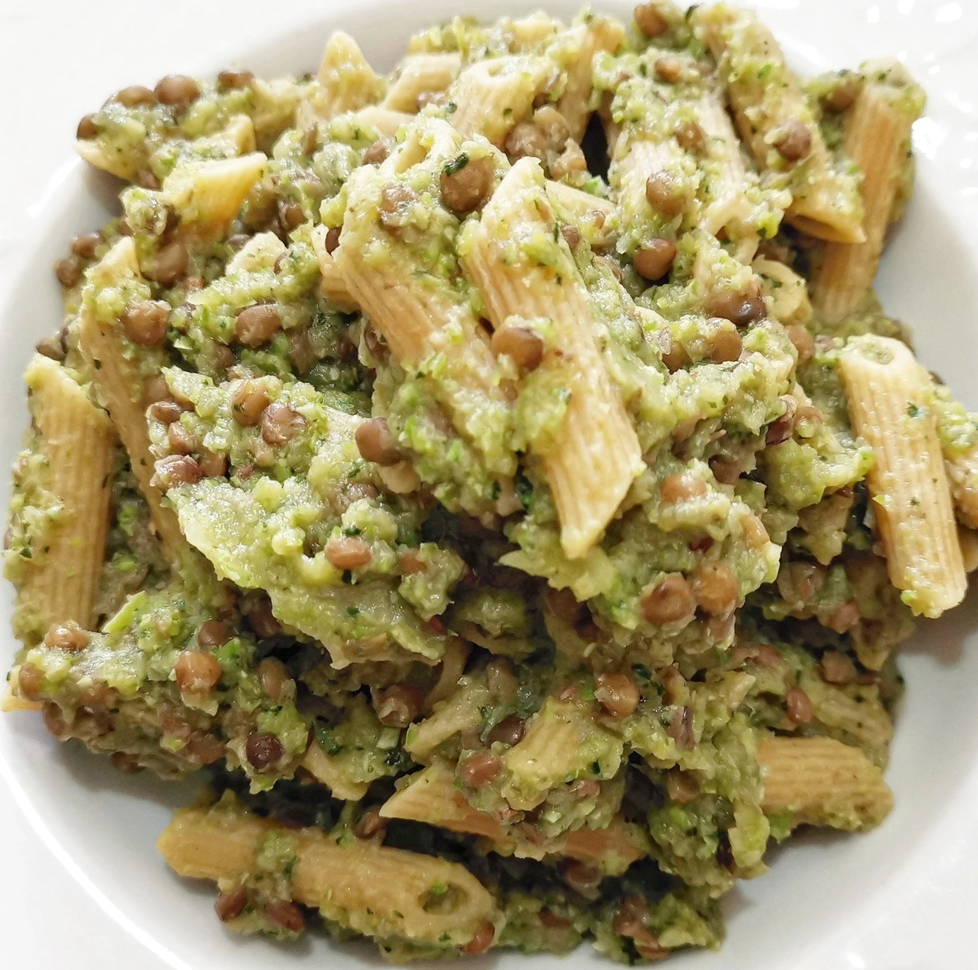Whole Wheat Penne with Lentils and Zucchini Cream