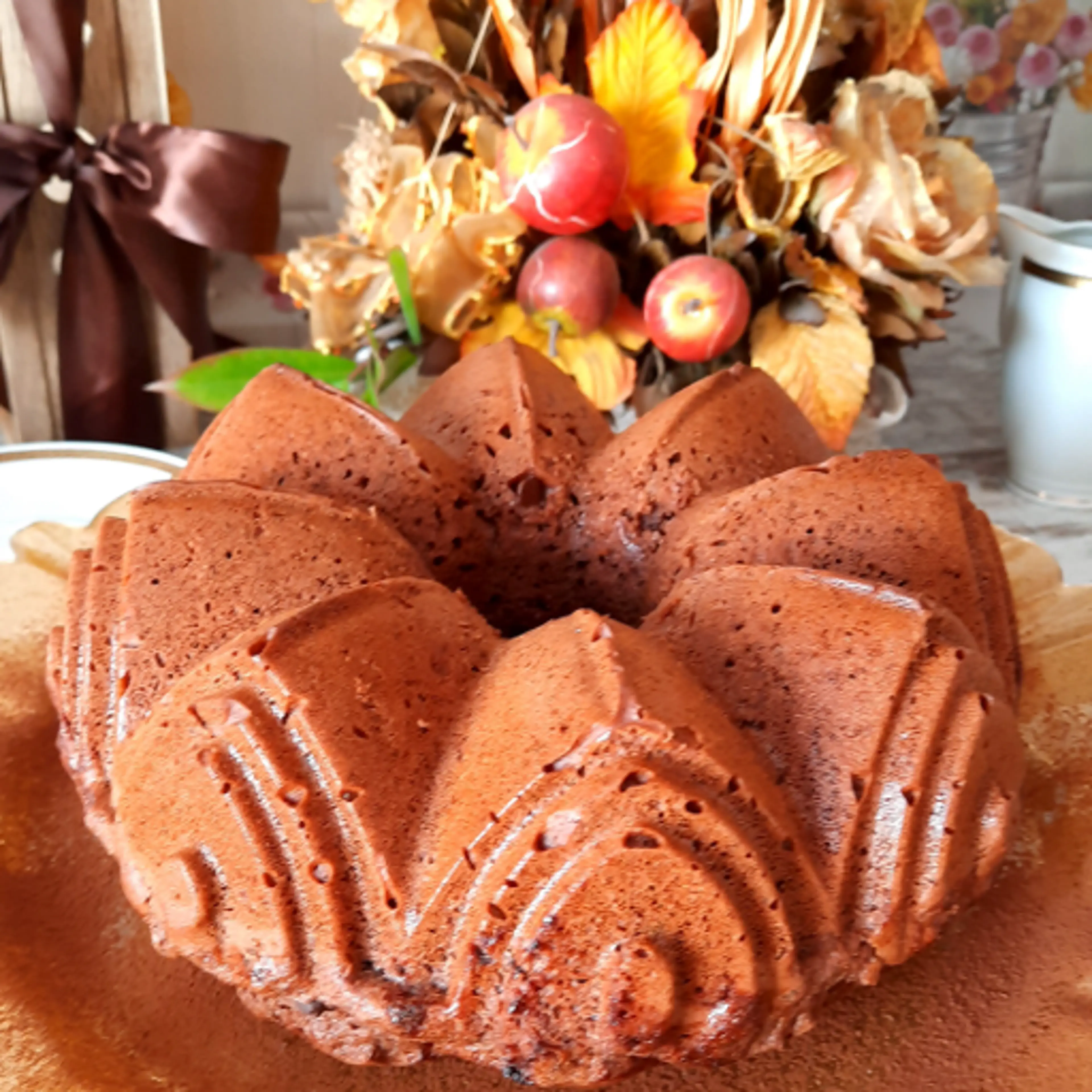 Chocolate cherry bundt cake