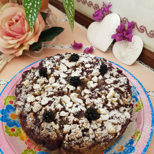 Sbriciolata vegana con confettura di more di gelso nero con cottura a vapore