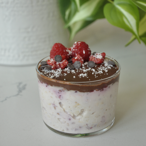 PORRIDGE COCCO LAMPONI E CIOCCOLATO VEGAN-senza cottura