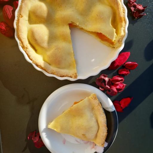 Crostata con farina di mandorle ripiena di albicocche senza glutine e senza lattosio