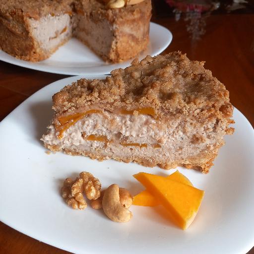 torta di zucca caramellata e frutta secca