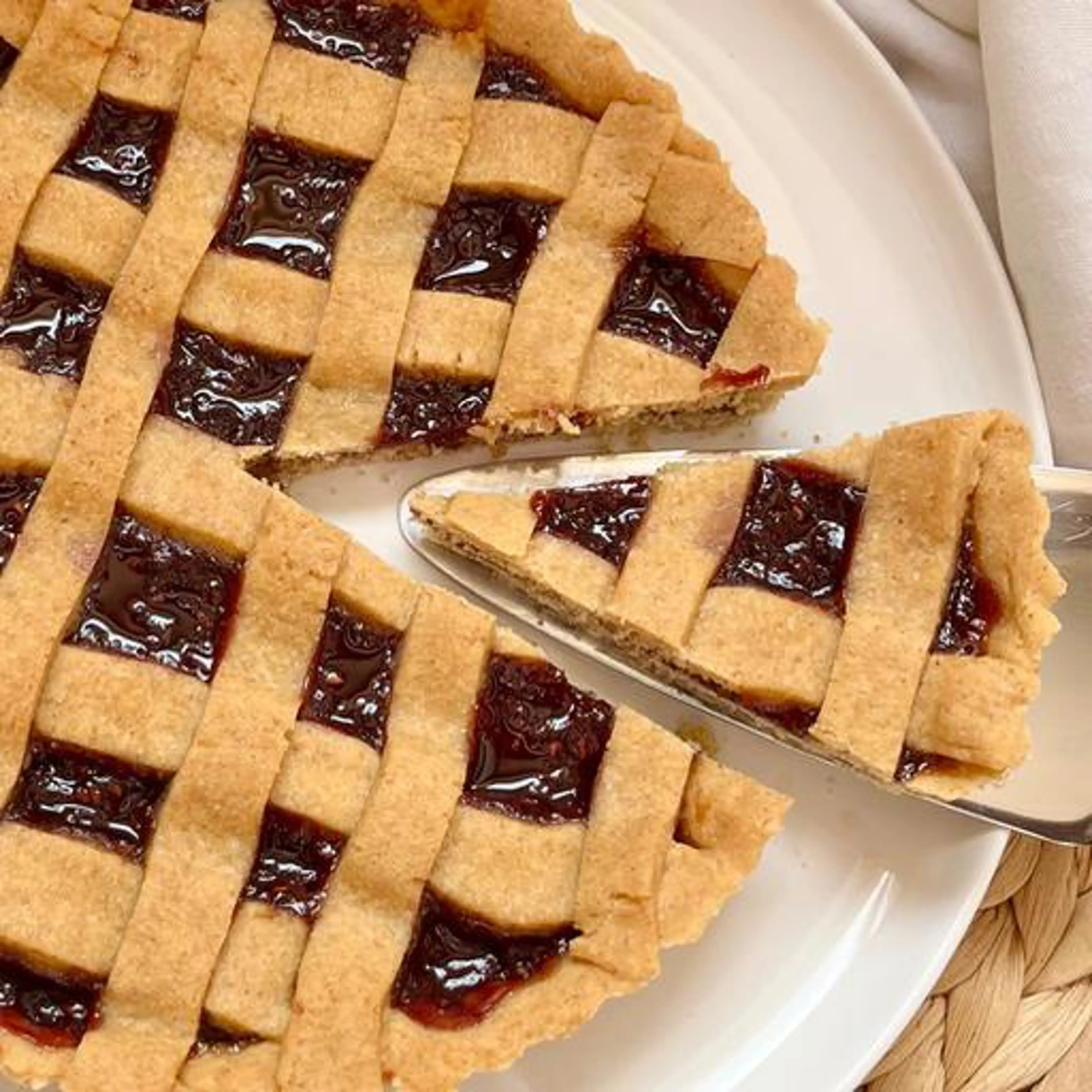 Raspberry tart with type 2 flour, without butter