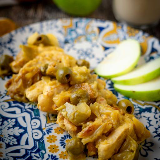 Curry de frango com leite de aveia
