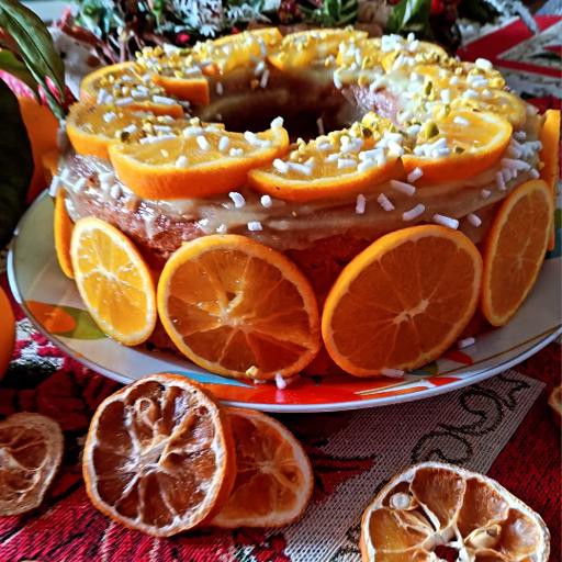Gâteau à l'orange bio sans gluten et sans lactose.