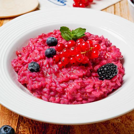 Risotto de frutos rojos y menta