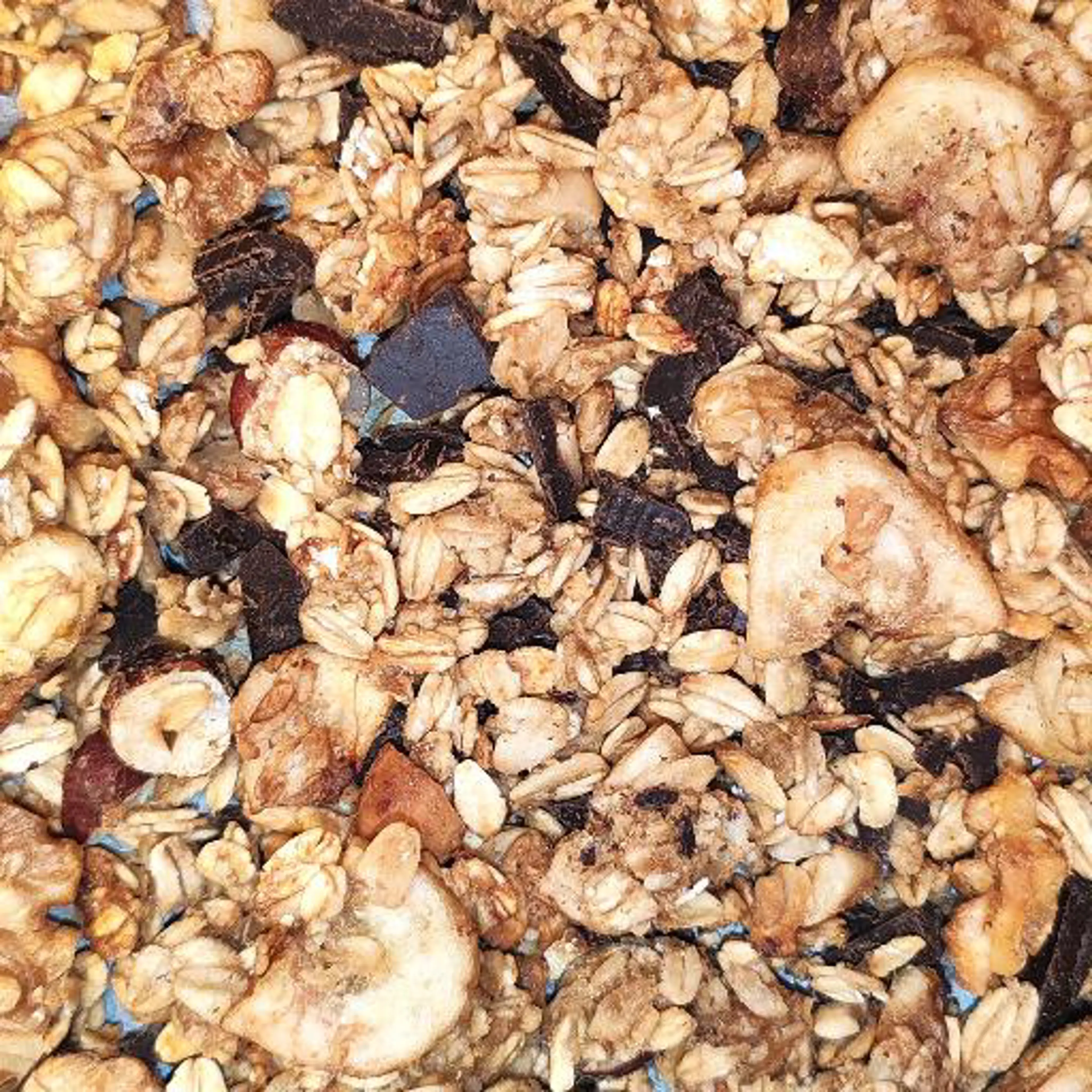 Granola de plátano y chocolate