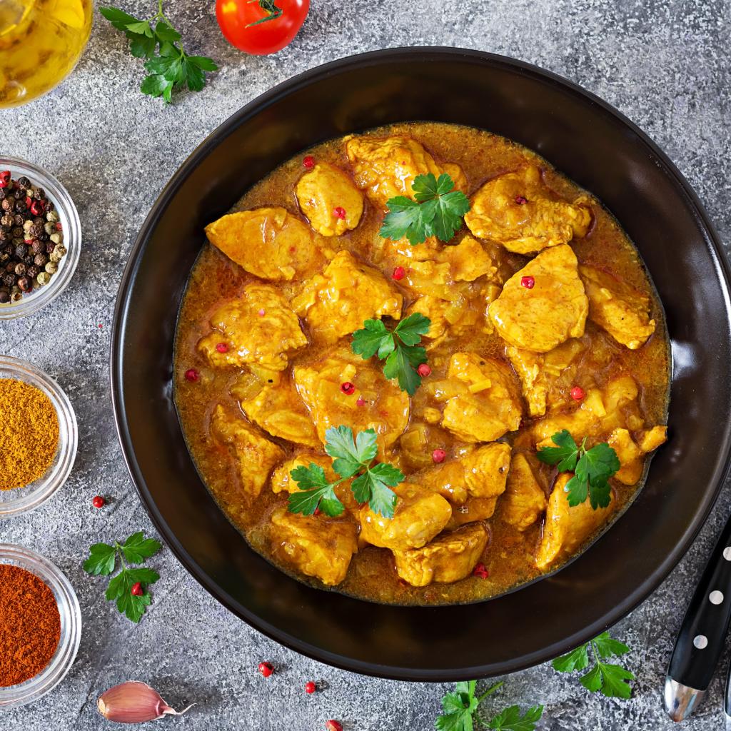 Pollo al curry senza lattosio