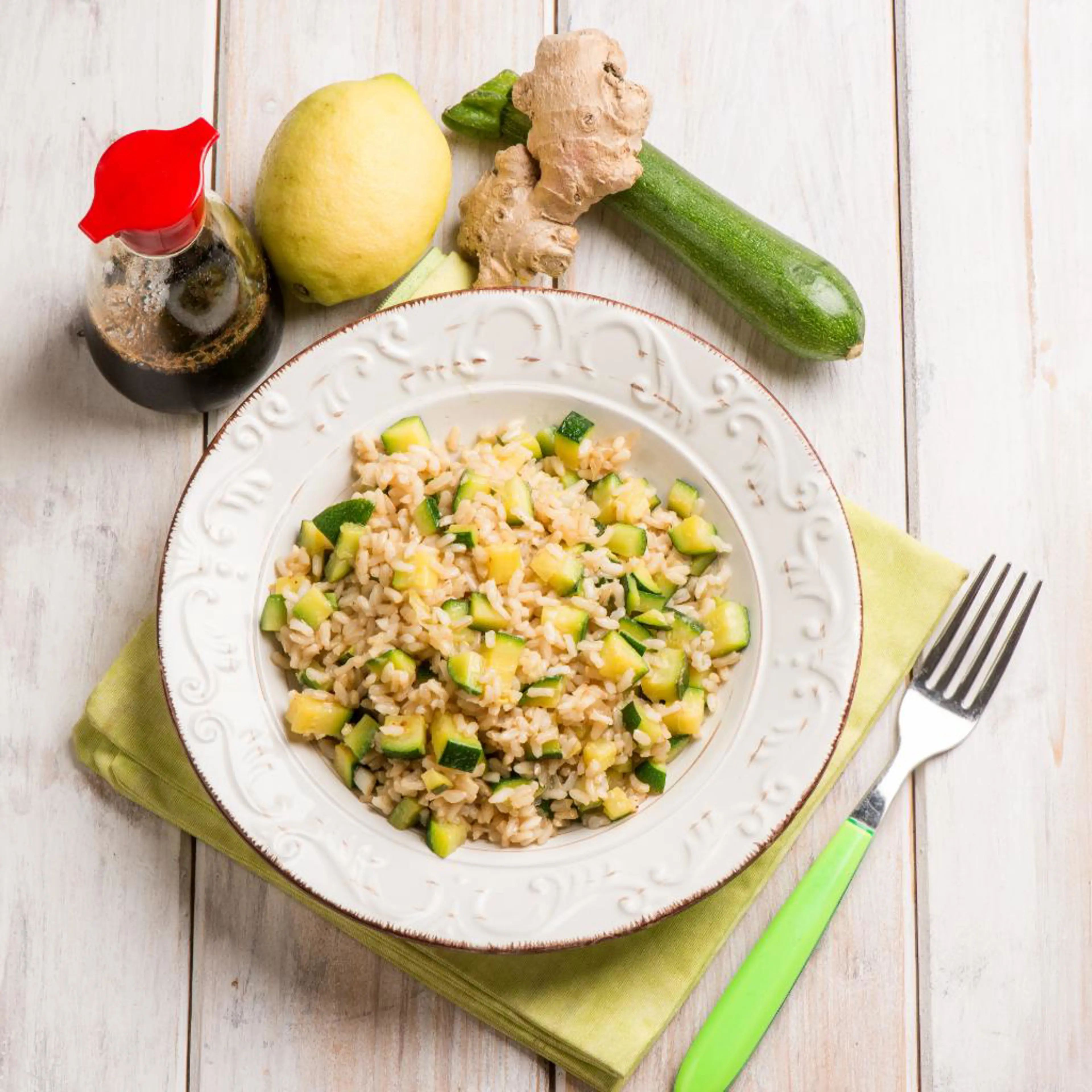 Risotto vert aux courgettes et au citron
