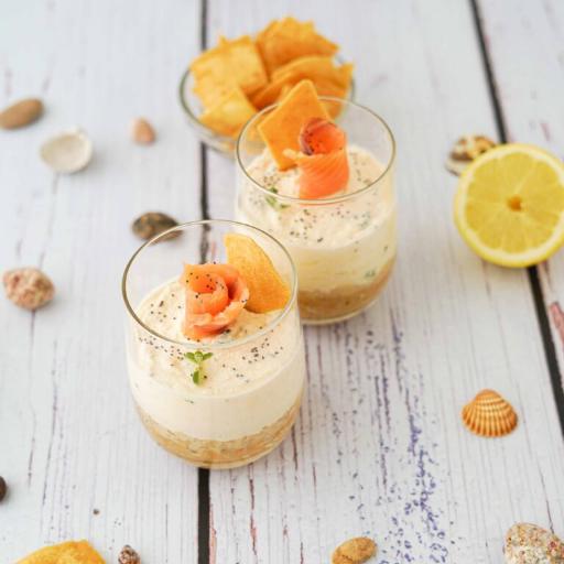 Cheesecake di guttiau al salmone